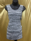 Lucky Brand Blue & White Striped Knit Sleeveless Tunic Top Tank Size L