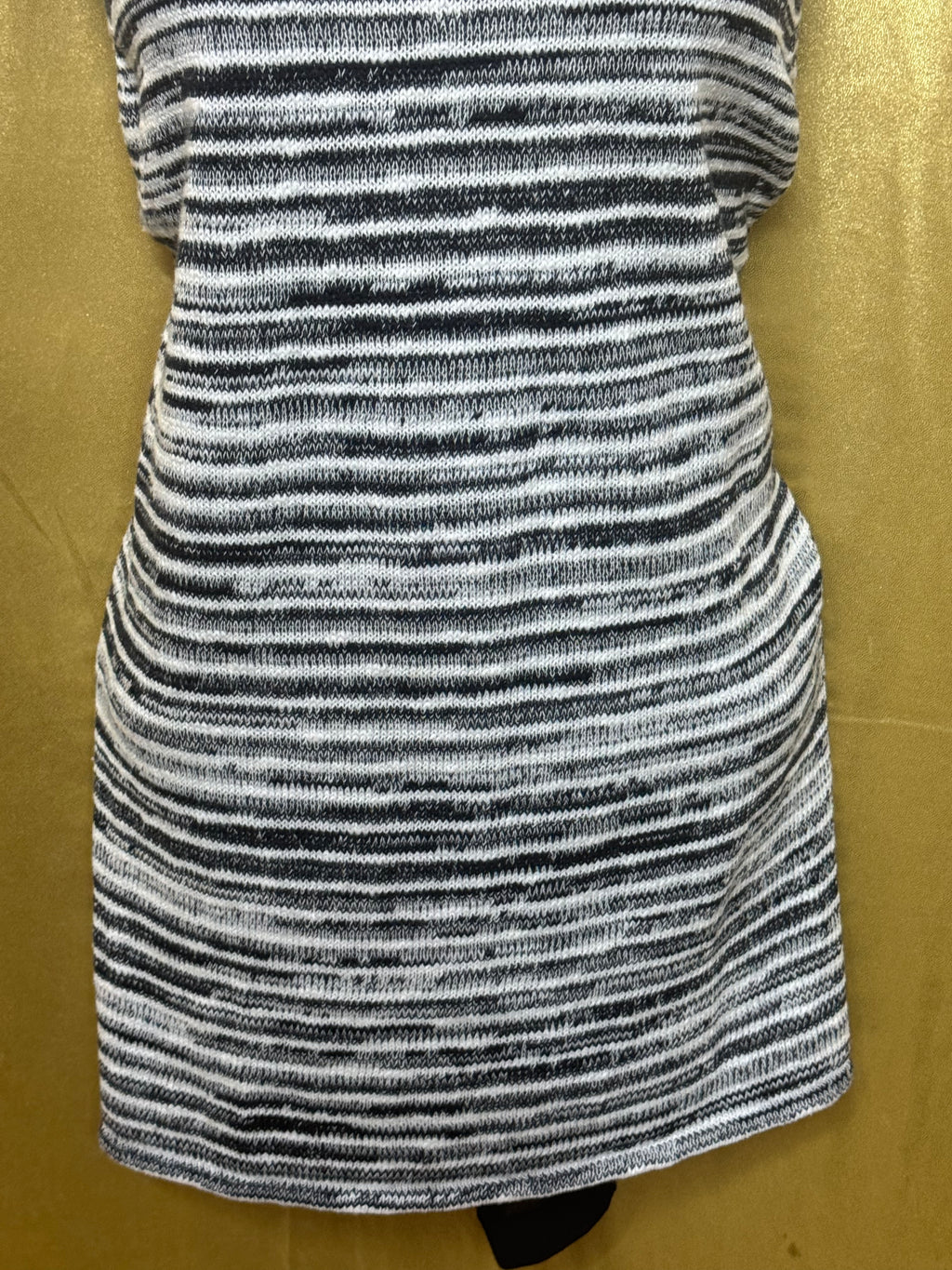 Lucky Brand Blue & White Striped Knit Sleeveless Tunic Top Tank Size L