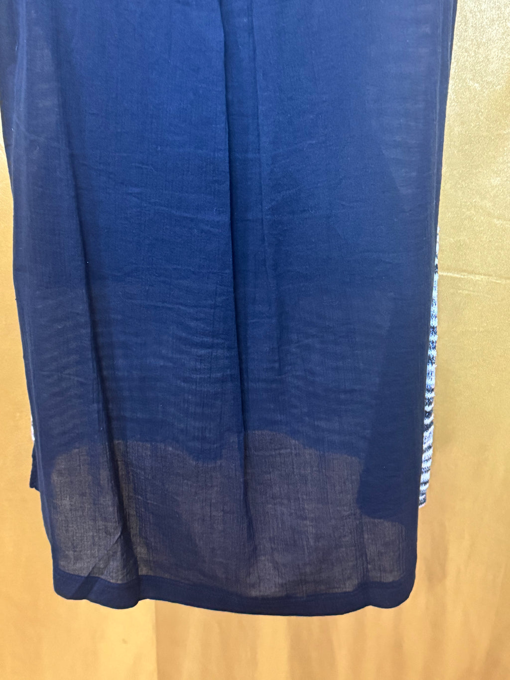 Lucky Brand Blue & White Striped Knit Sleeveless Tunic Top Tank Size L