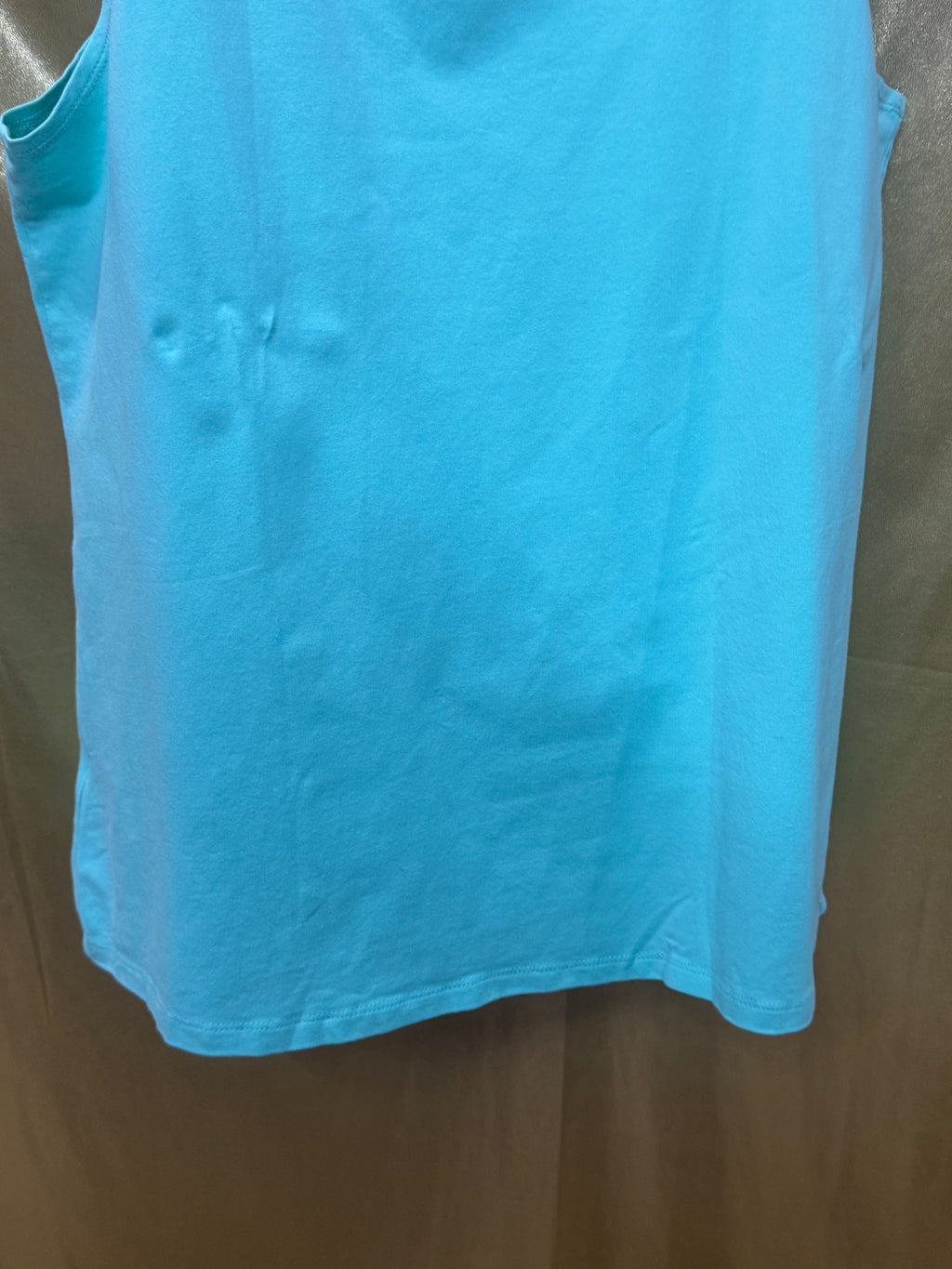 Susan Graver Mint Green Lace Neck Tank Top Size Large Cotton Spandex