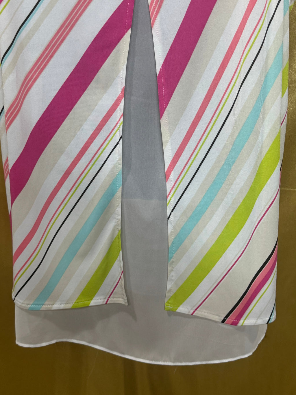 Worthington Vibrant Diagonal Stripe Layered Tunic Tank Top – Size Large