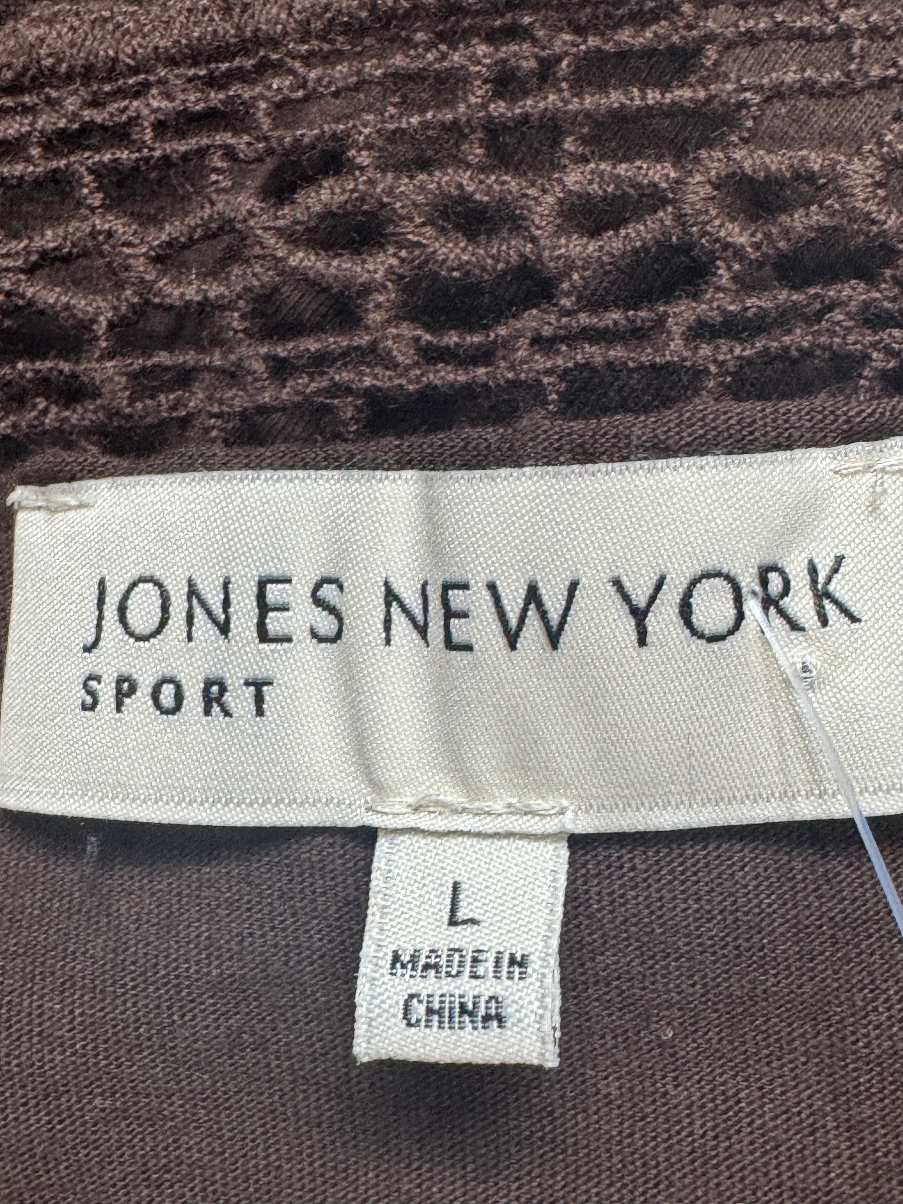 Jones New York Sport Brown Crochet Lace Knit Tank Top Size Large
