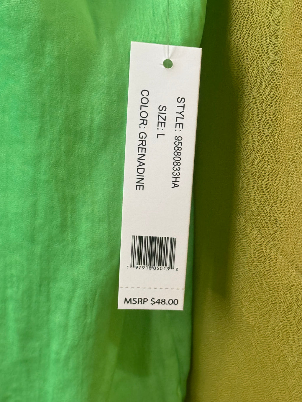 Counterparts Lime Green Button Down Blouse Size L NWT Short Sleeve Flowy Shirt