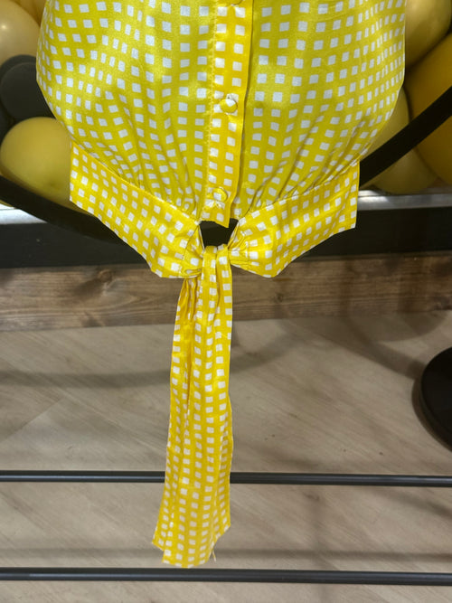Banana Republic Yellow & White Sleeveless Top Sz XS