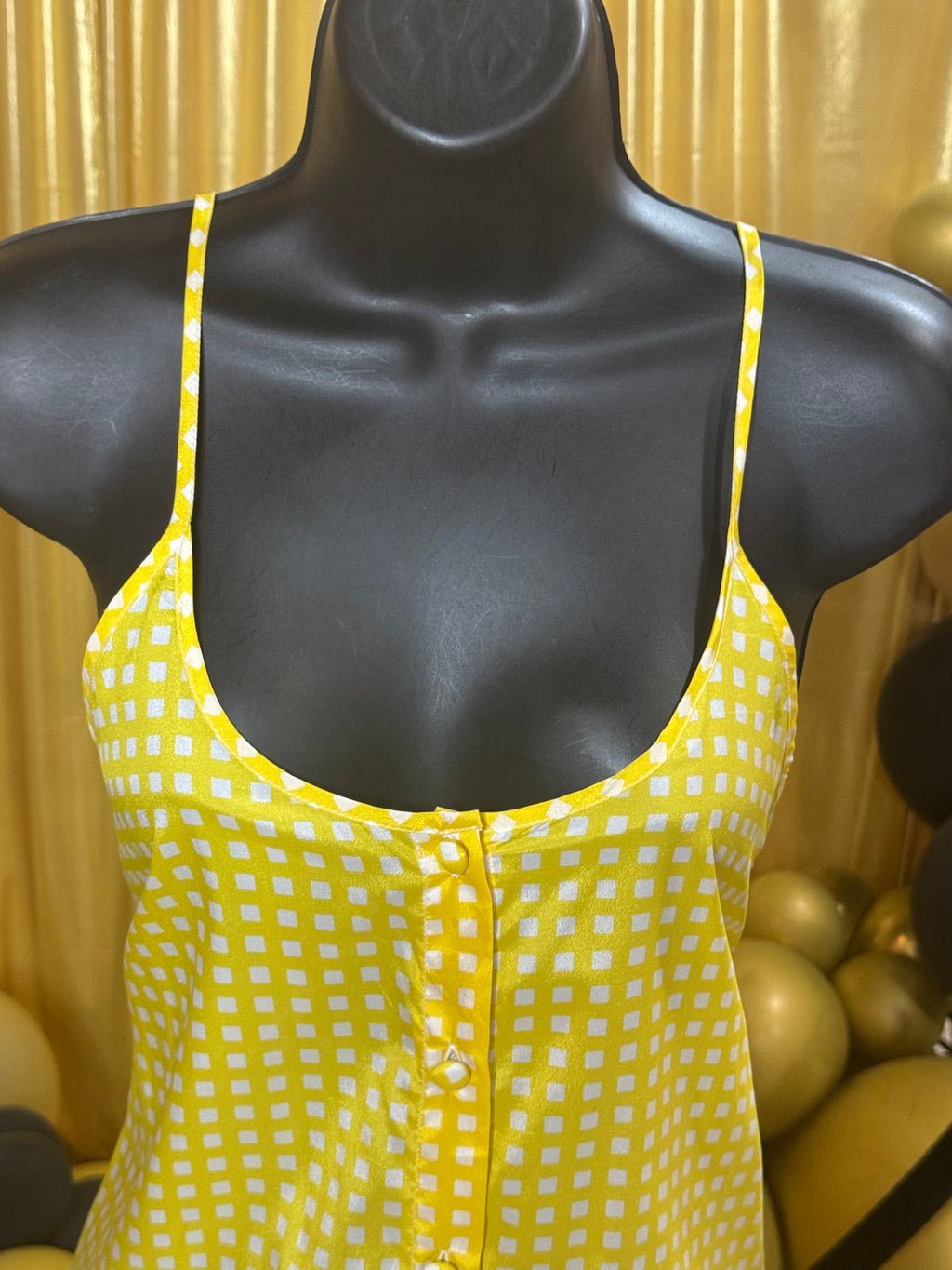 Banana Republic Yellow & White Sleeveless Top Sz XS