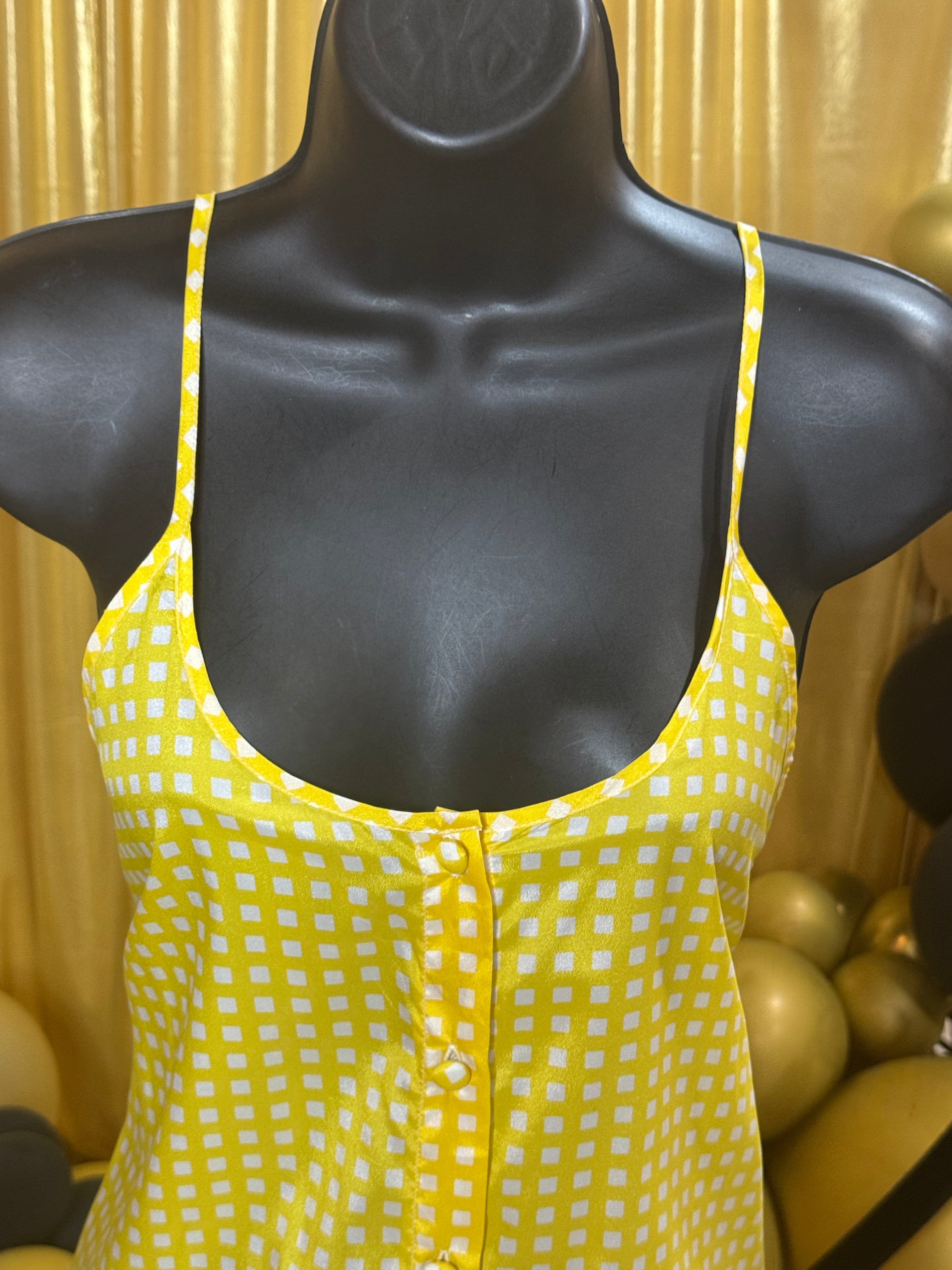 Banana Republic Yellow & White Sleeveless Top Sz XS