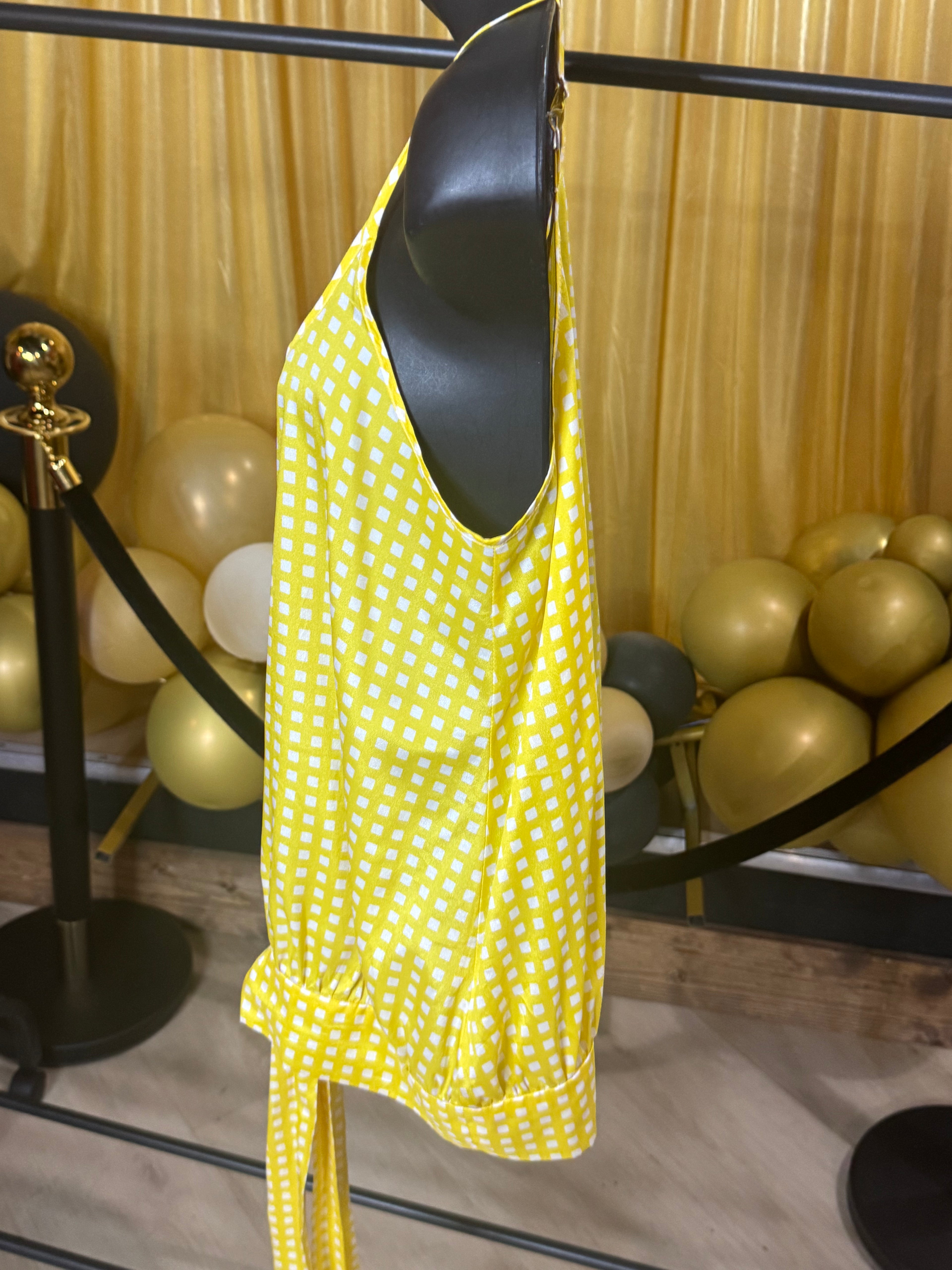 Banana Republic Yellow & White Sleeveless Top Sz XS
