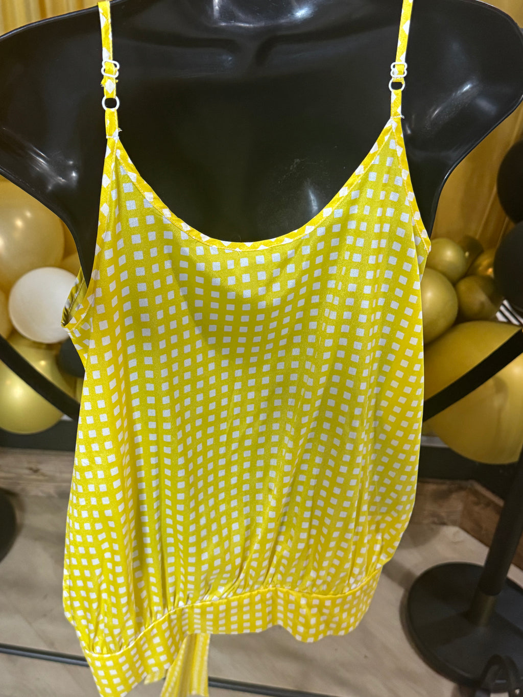 Banana Republic Yellow & White Sleeveless Top Sz XS