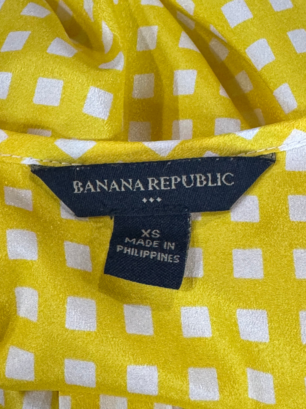 Banana Republic Yellow & White Sleeveless Top Sz XS