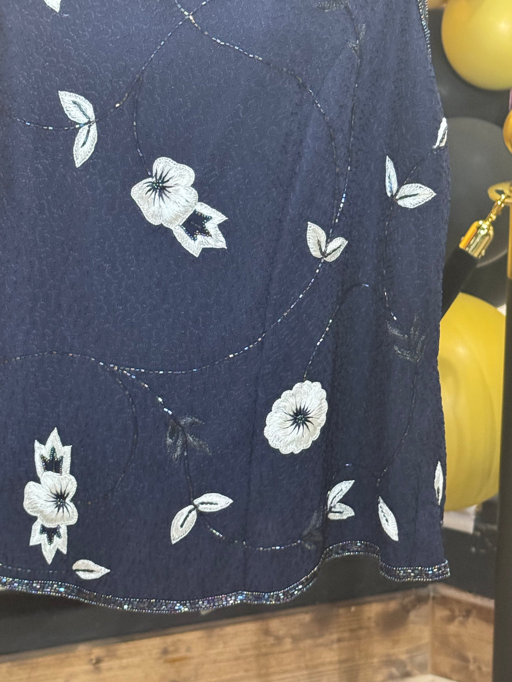 Adrianna Papell 100% Silk Beaded & Embroidered Blouse Size 18