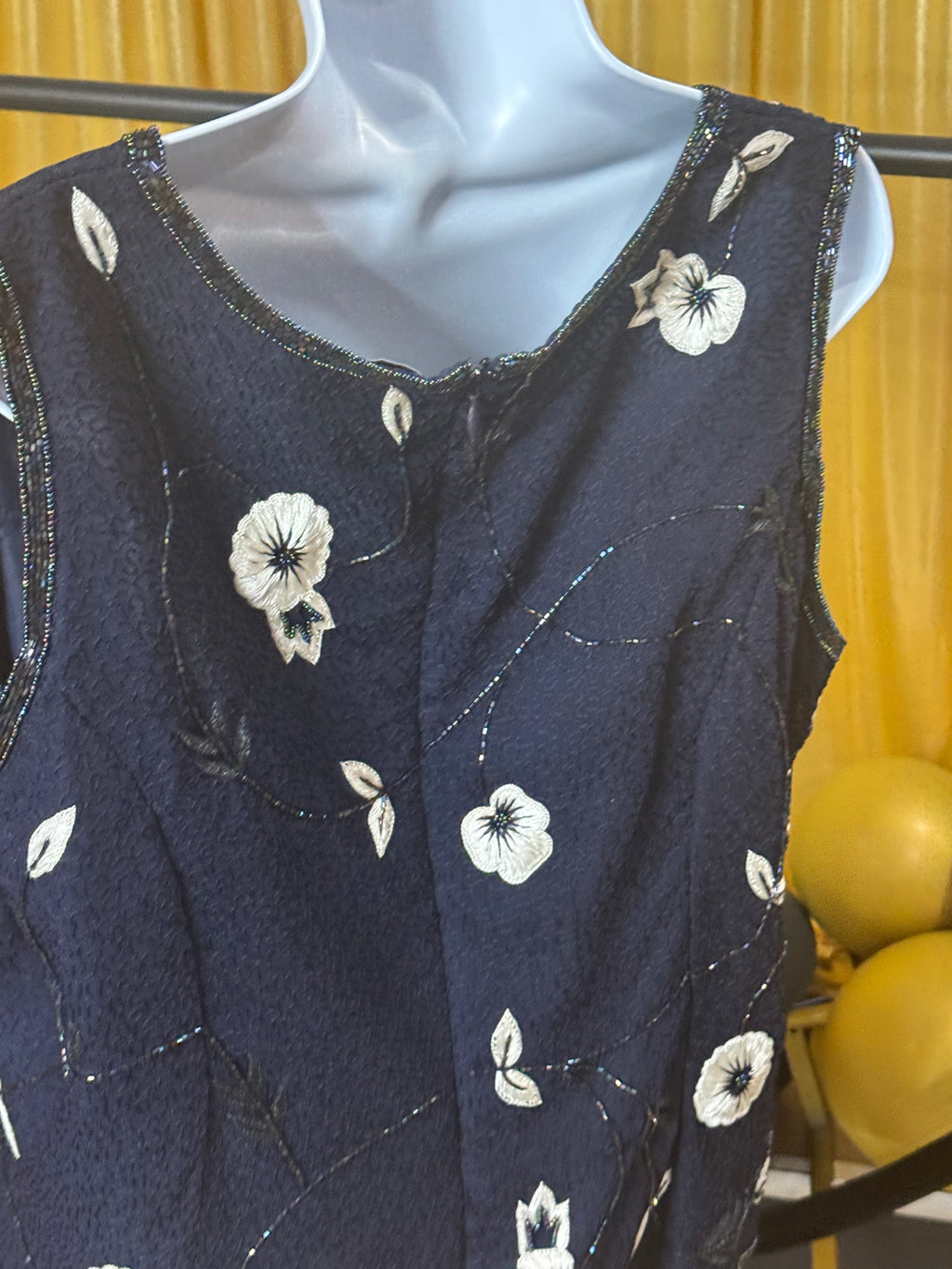 Adrianna Papell 100% Silk Beaded & Embroidered Blouse Size 18