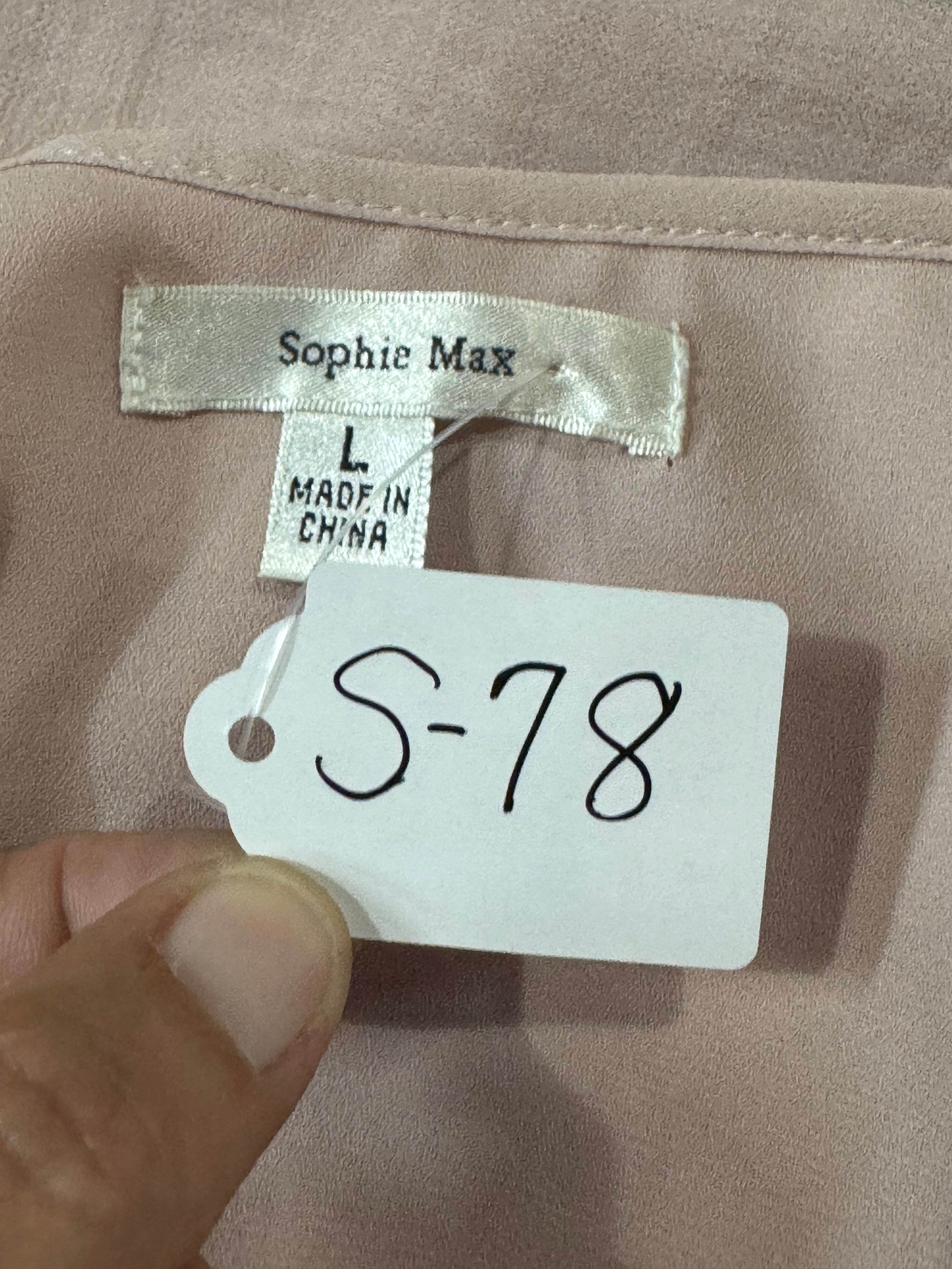 Sophie Max Pink Sleeveless Blouse Size L