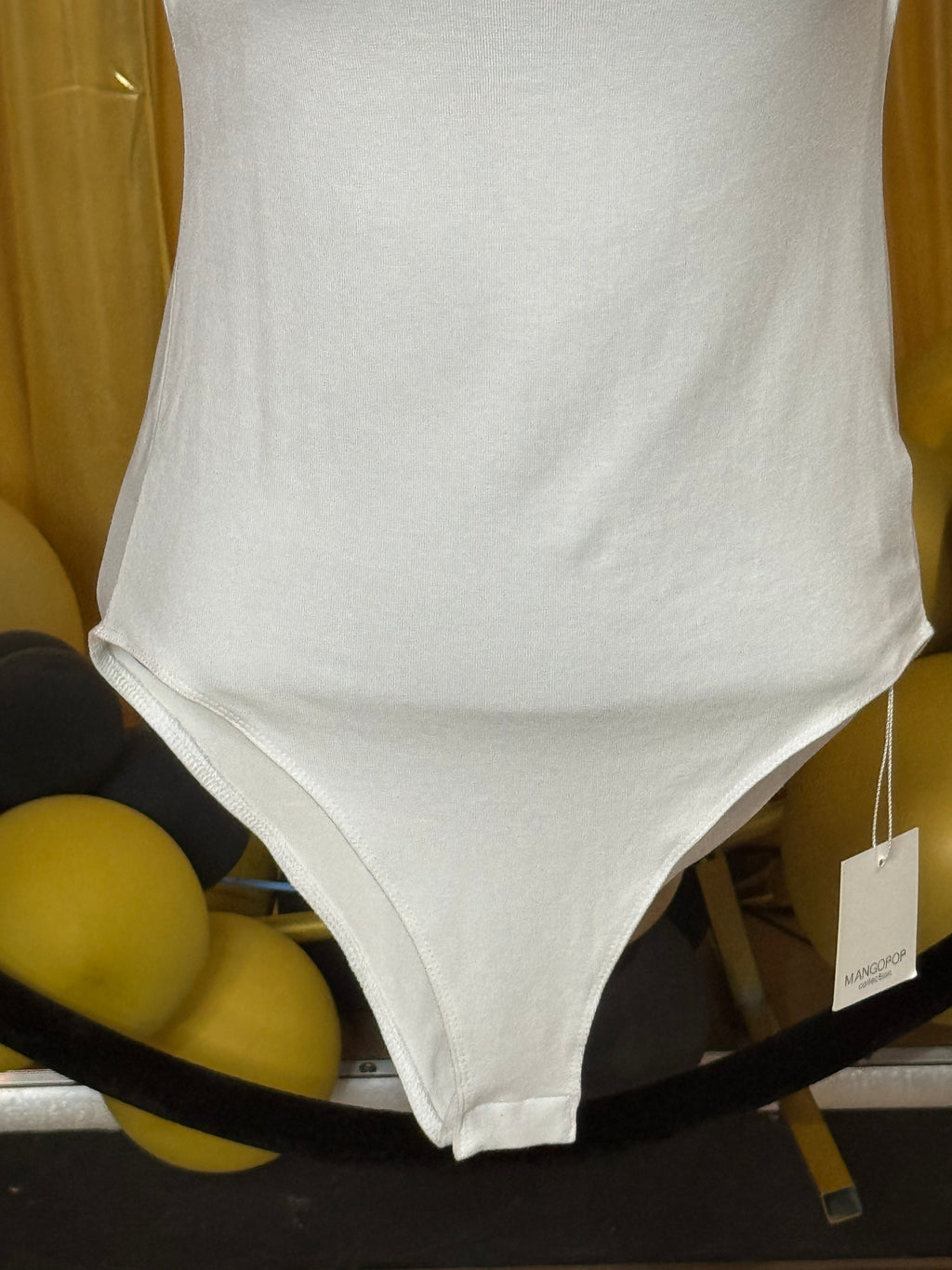 MangoPop NWT White Short Sleeve Bodysuit Size XS