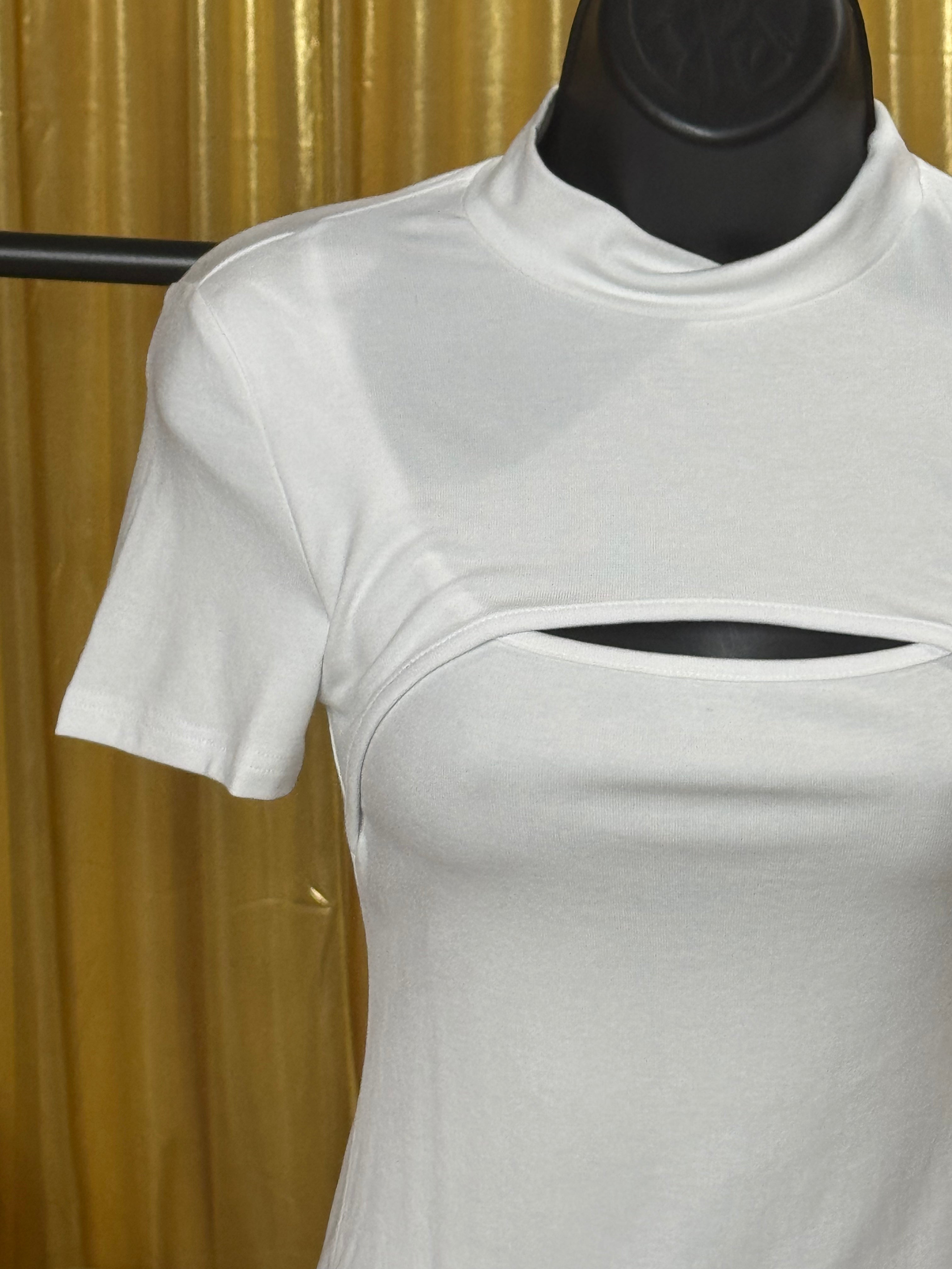 MangoPop NWT White Short Sleeve Bodysuit Size XS