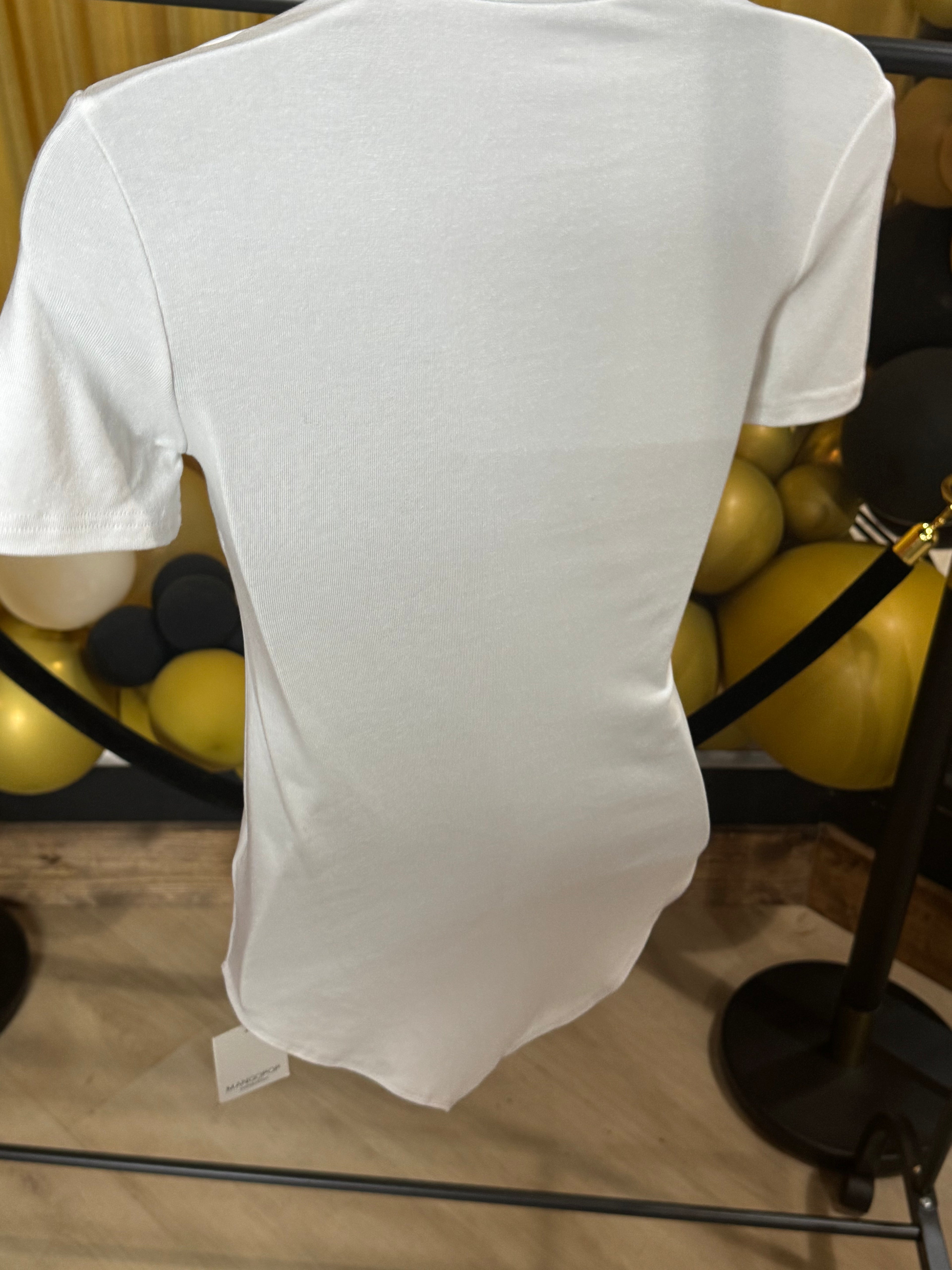 MangoPop NWT White Short Sleeve Bodysuit Size XS