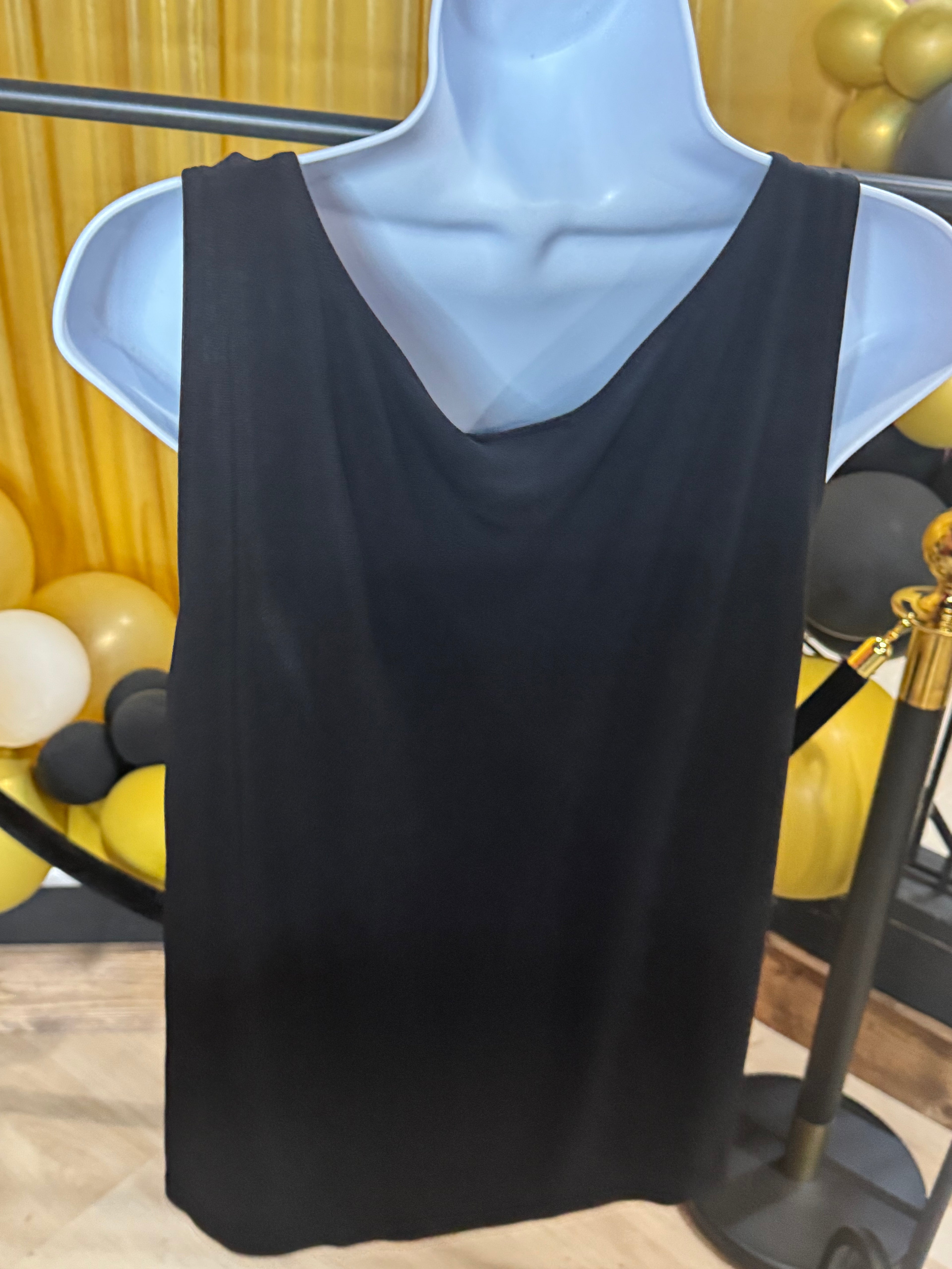 DKNY Black Sleeveless Blouse Size L