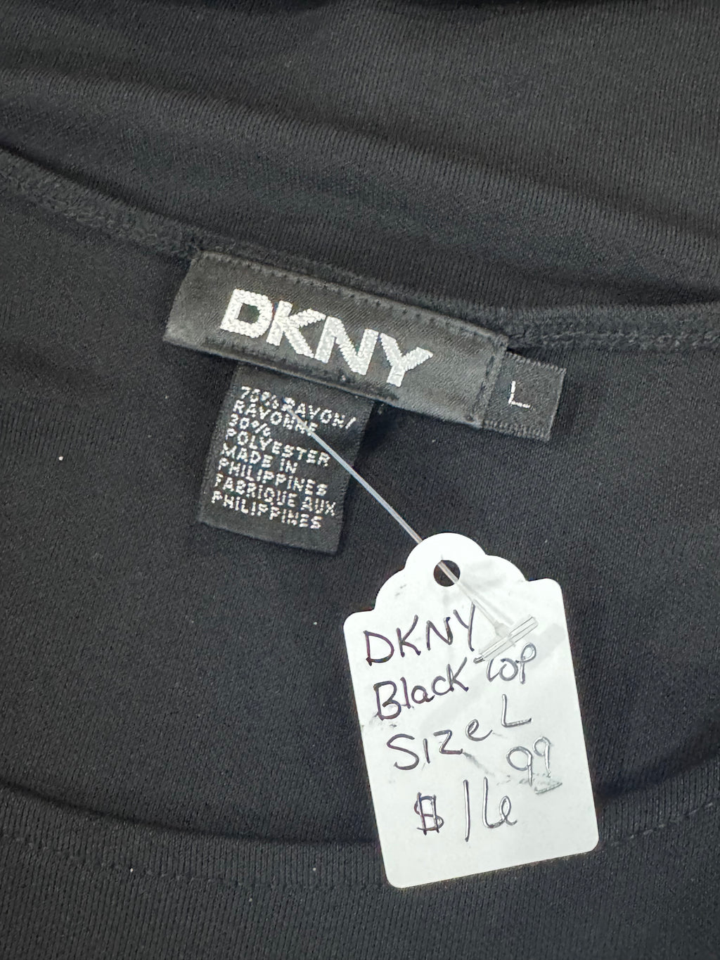 DKNY Black Sleeveless Blouse Size L