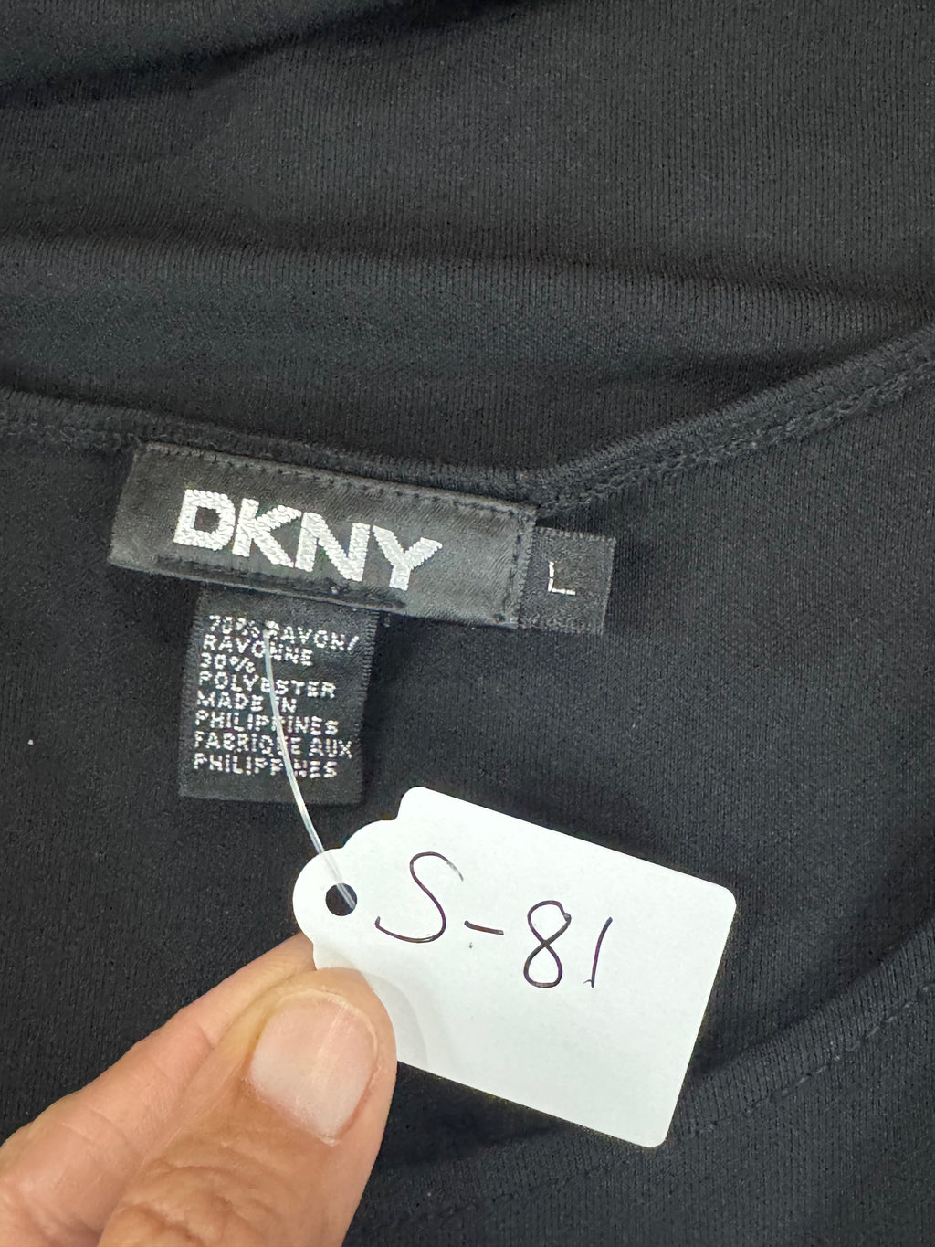 DKNY Black Sleeveless Blouse Size L