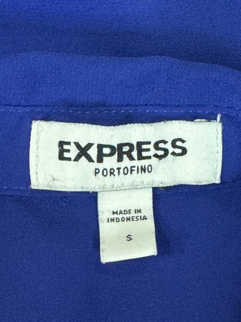 Express Portofino Blue Long Sleeve Blouse Size S