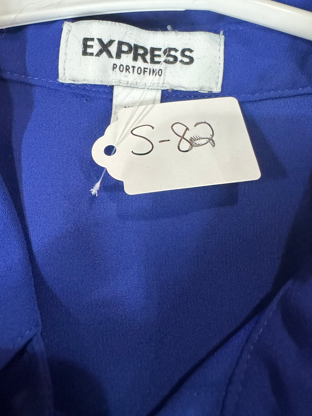 Express Portofino Blue Long Sleeve Blouse Size S