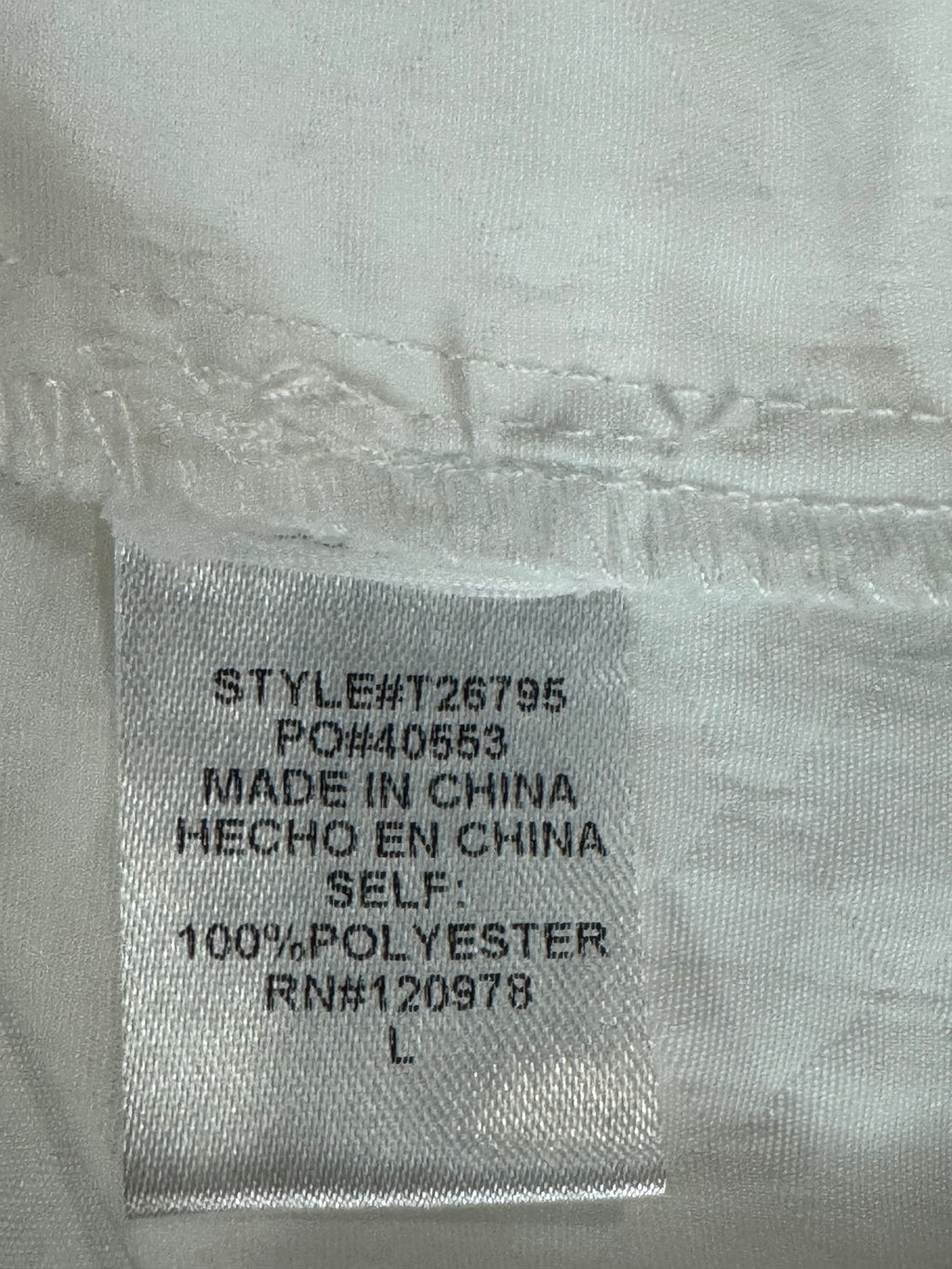 Entro White Short Sleeve Blouse Size L