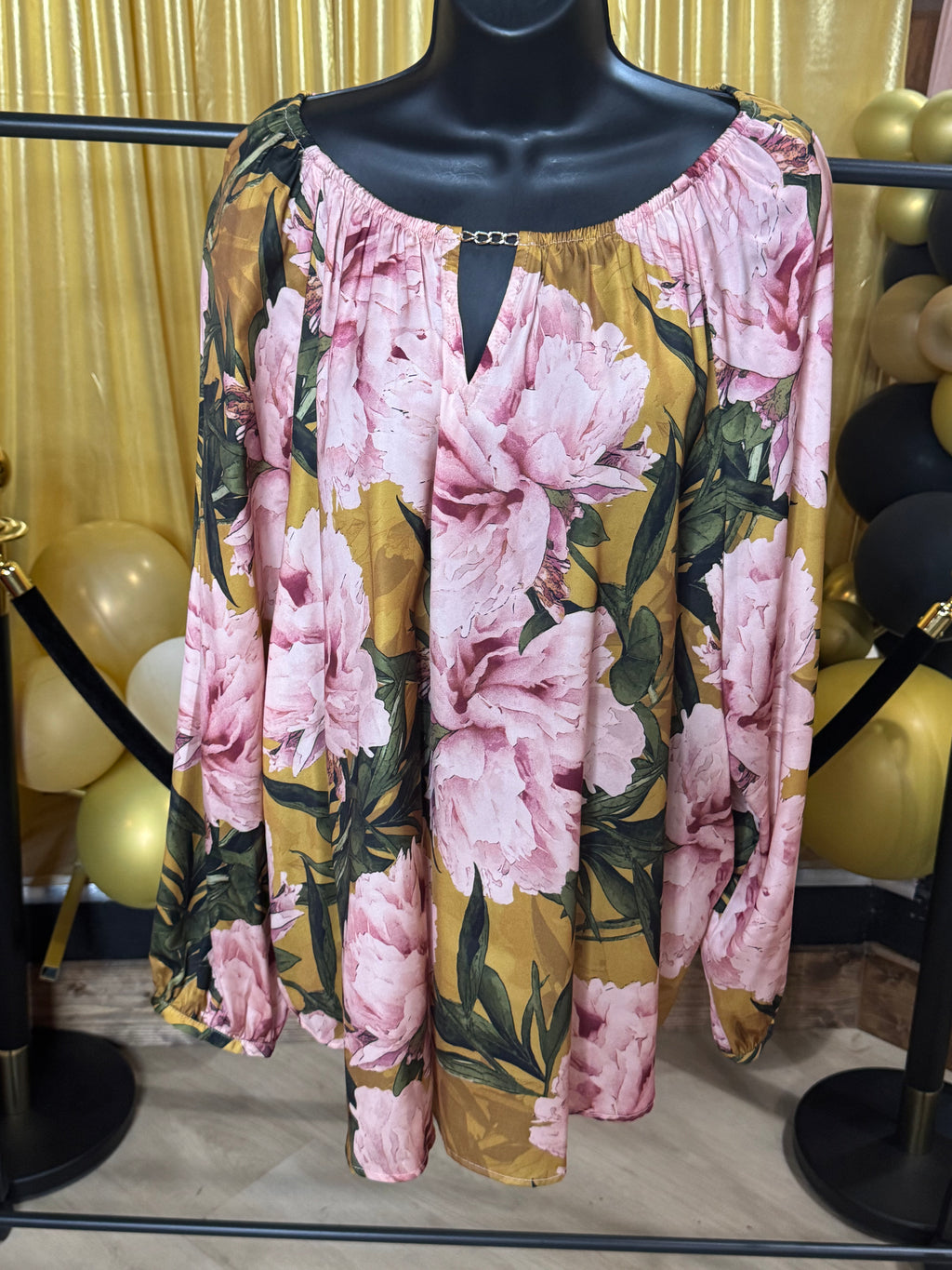 Chico’s Pink Floral Long Sleeve Blouse Sz 20/22