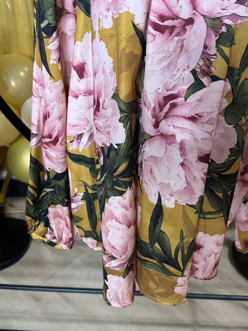 Chico’s Pink Floral Long Sleeve Blouse Sz 20/22