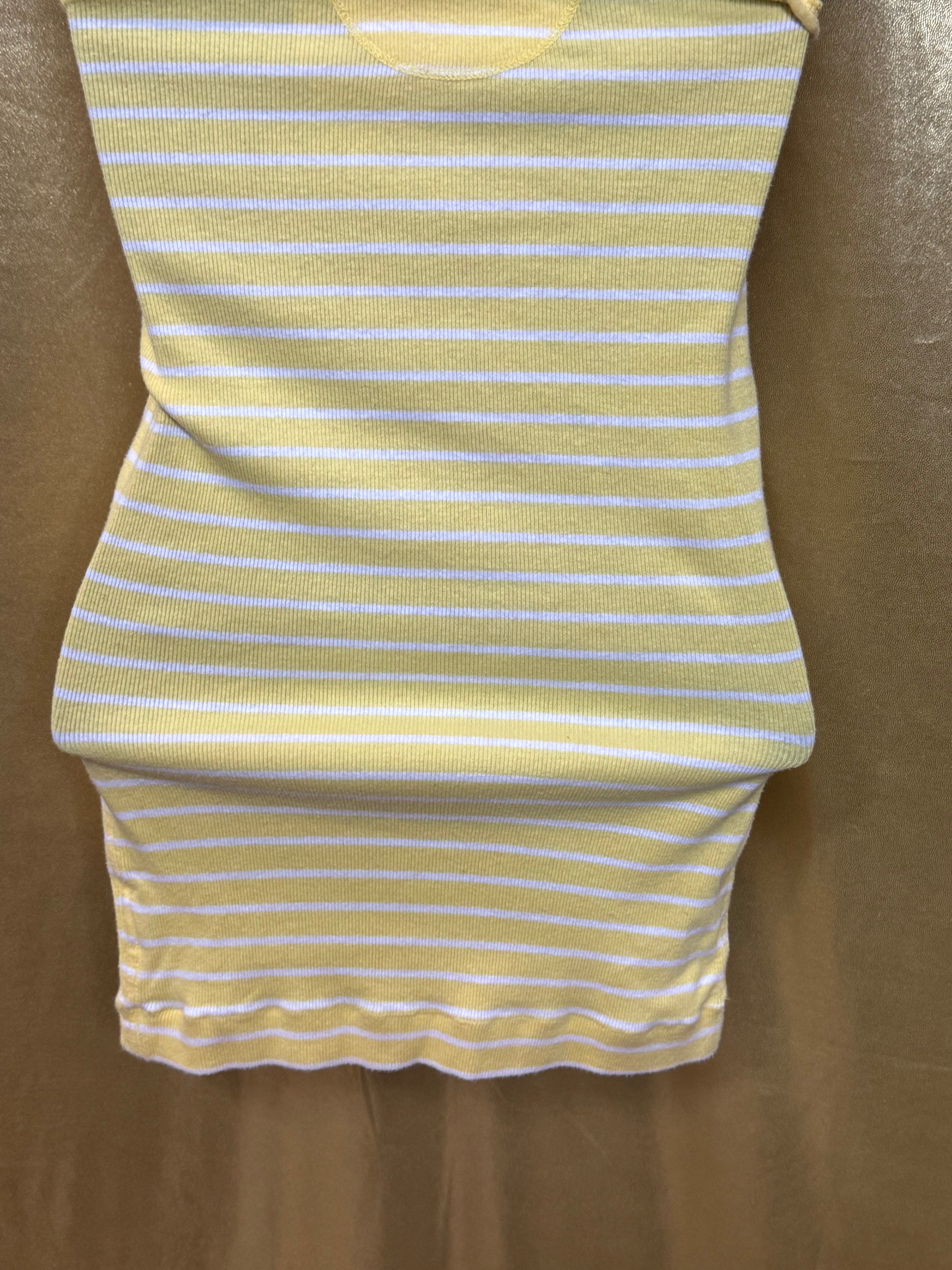 American Eagle Yellow Striped Ribbed Tank Top Size Medium ☀️