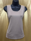 New Directions Large Taupe Sleeveless Tank Top | Nylon Spandex Blend