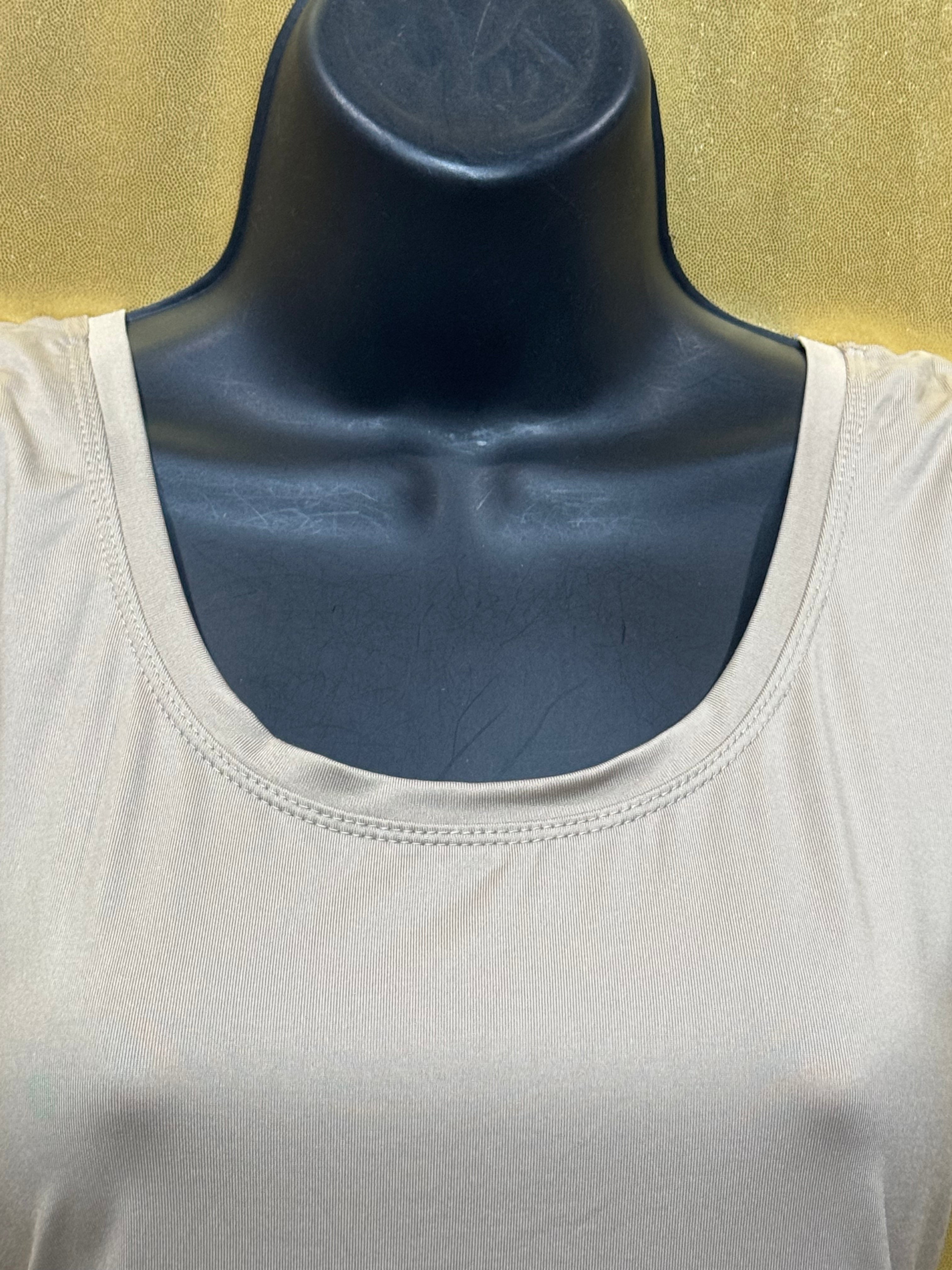 New Directions Large Taupe Sleeveless Tank Top | Nylon Spandex Blend