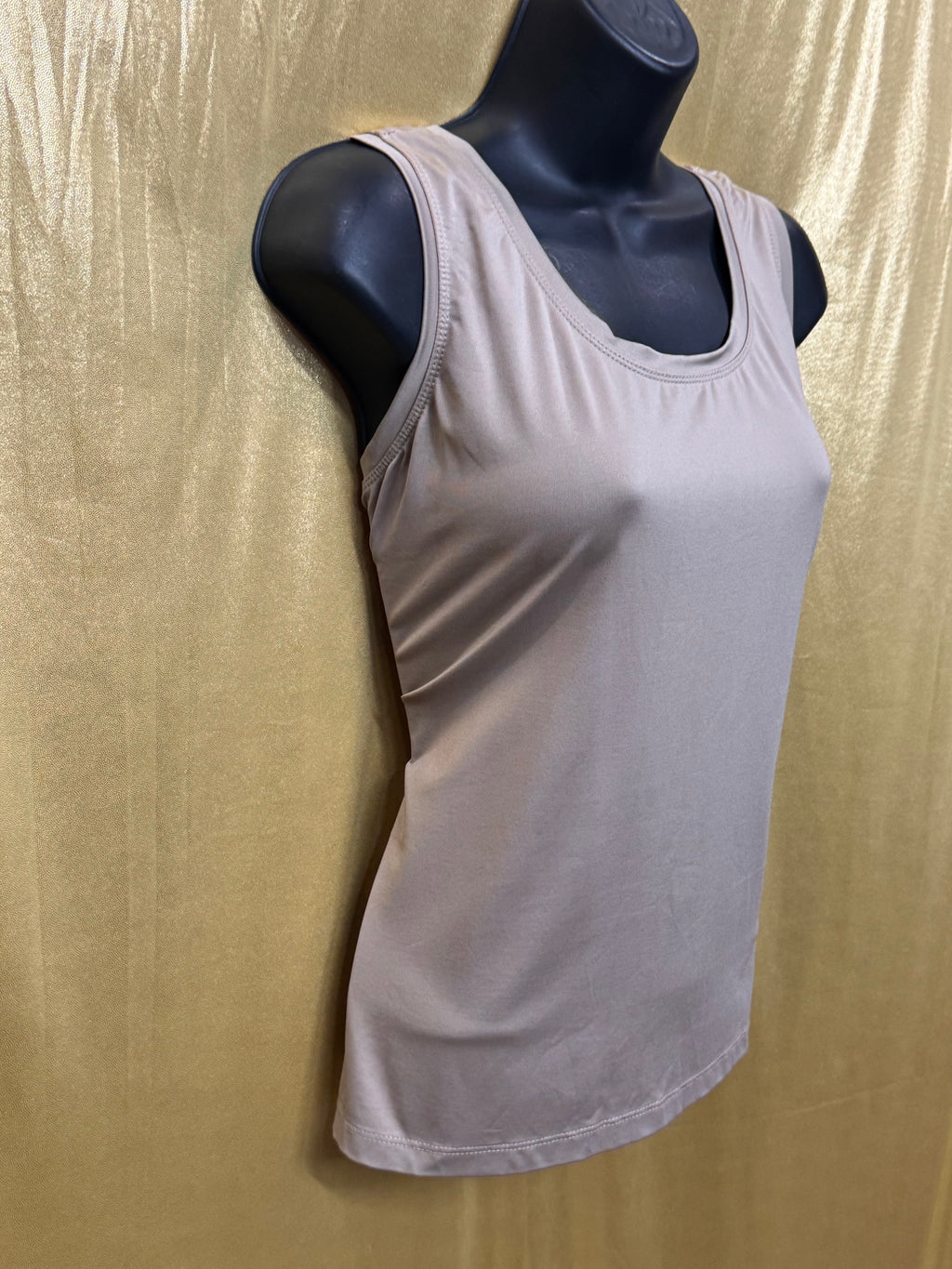 New Directions Large Taupe Sleeveless Tank Top | Nylon Spandex Blend