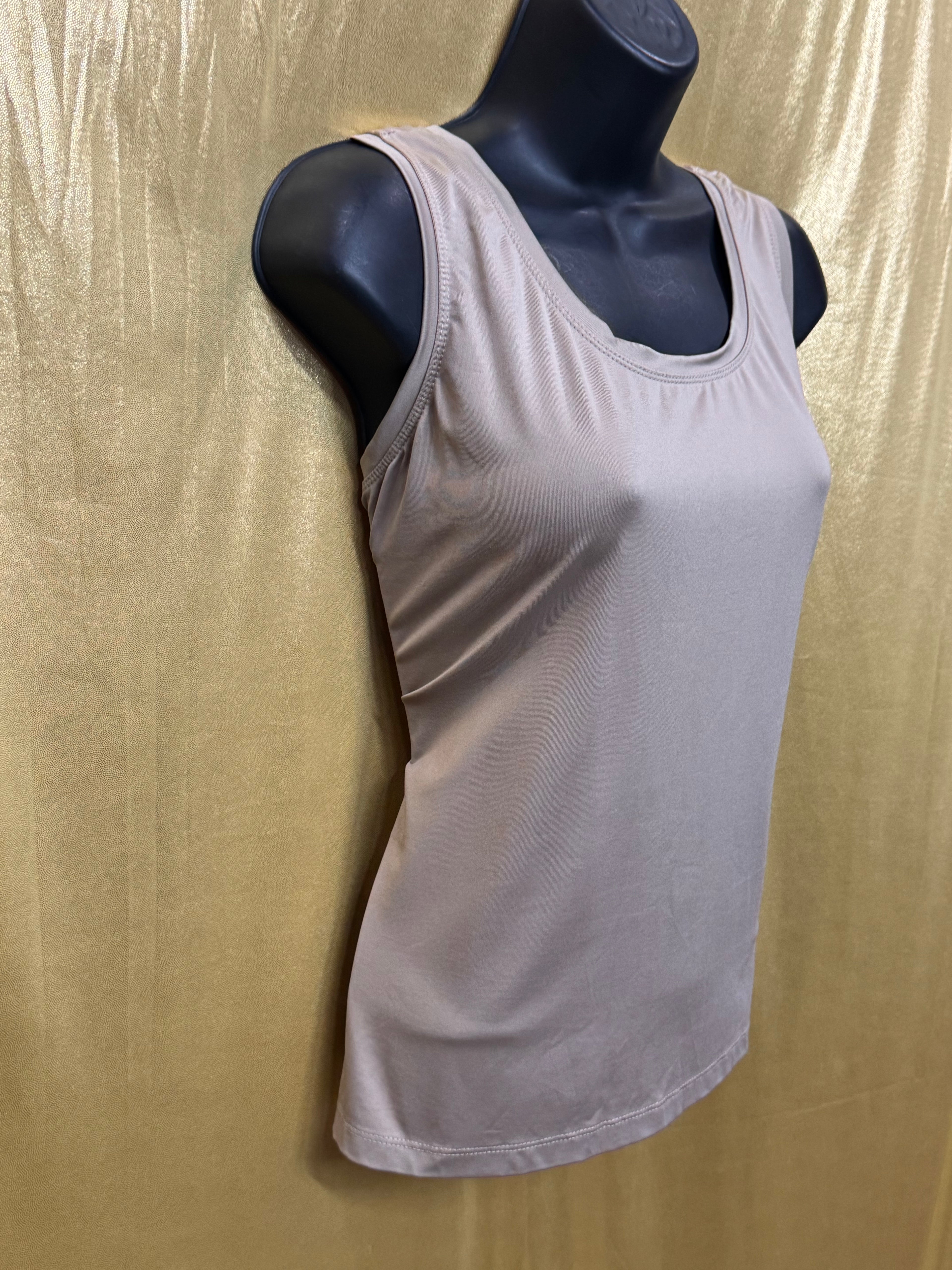 New Directions Large Taupe Sleeveless Tank Top | Nylon Spandex Blend