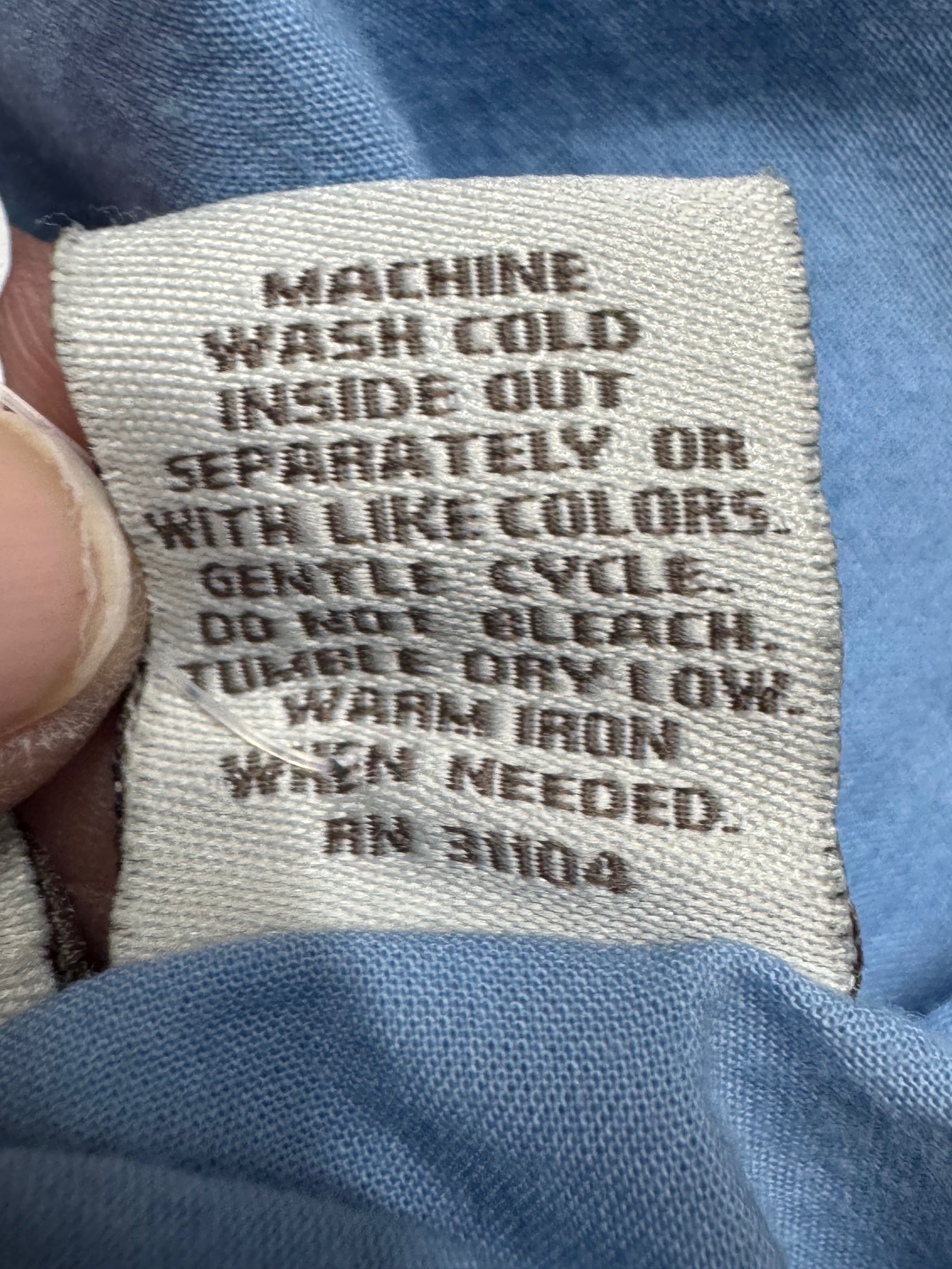 Kim Rogers Light Blue Cotton Blouse Large Embroidered Lace V-Neck Button Down