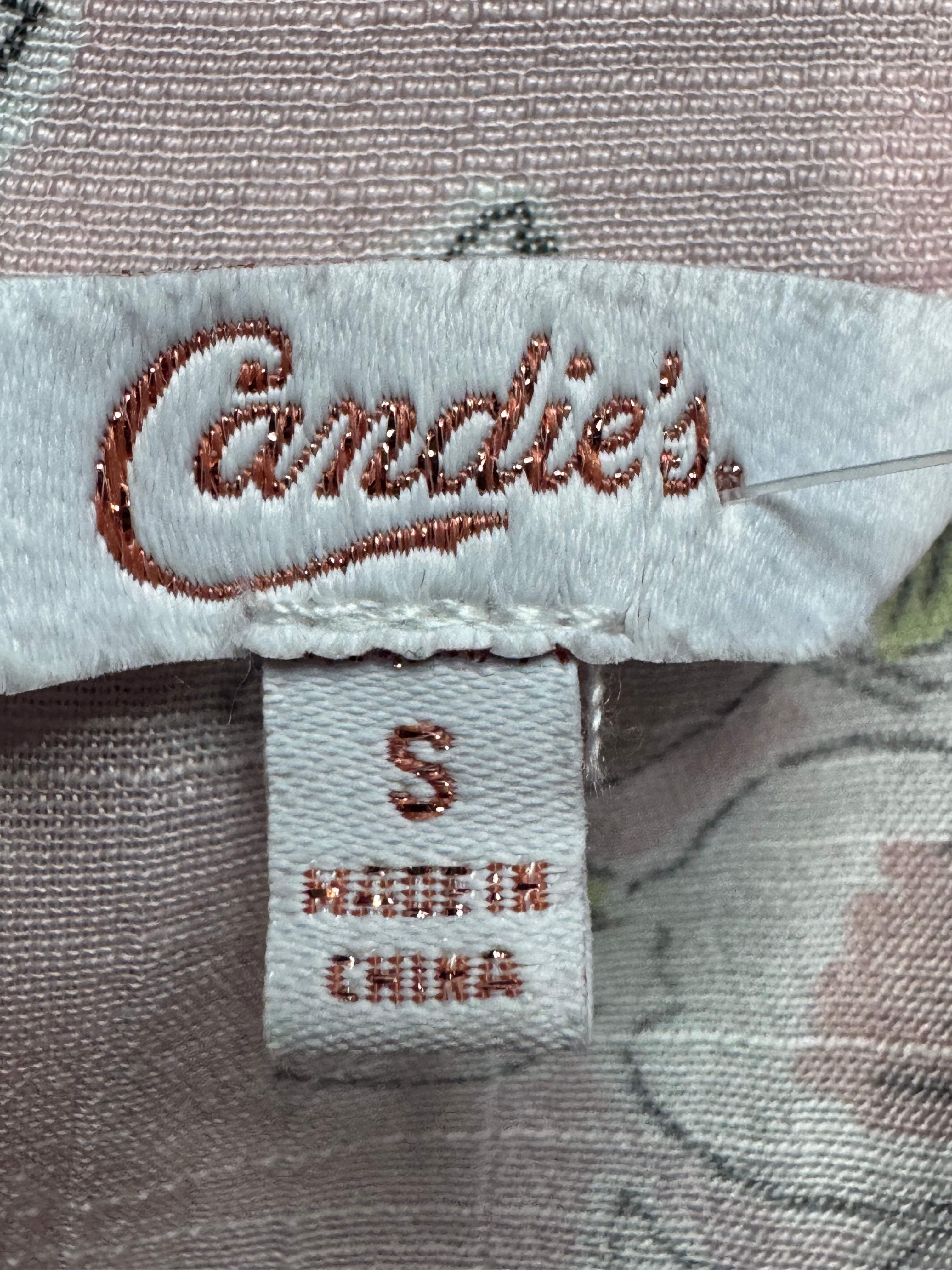 Candie's Pink Floral Tie-Front Crop Top — Size Small