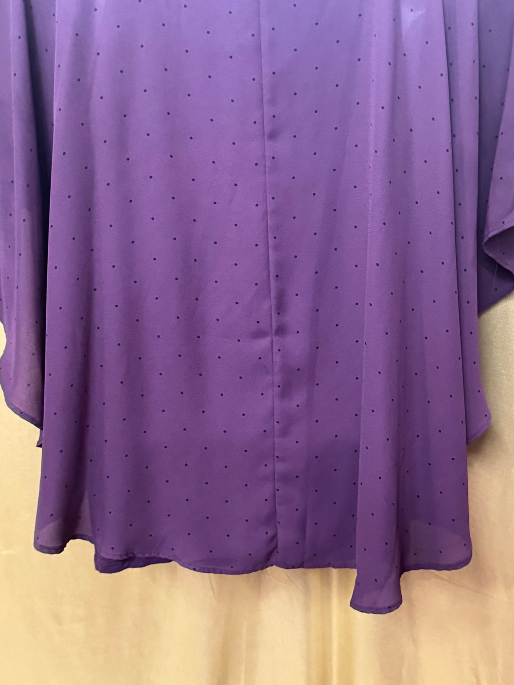 ELLE Purple Polka Dot Poncho Blouse with Built-in Camisole - Size S