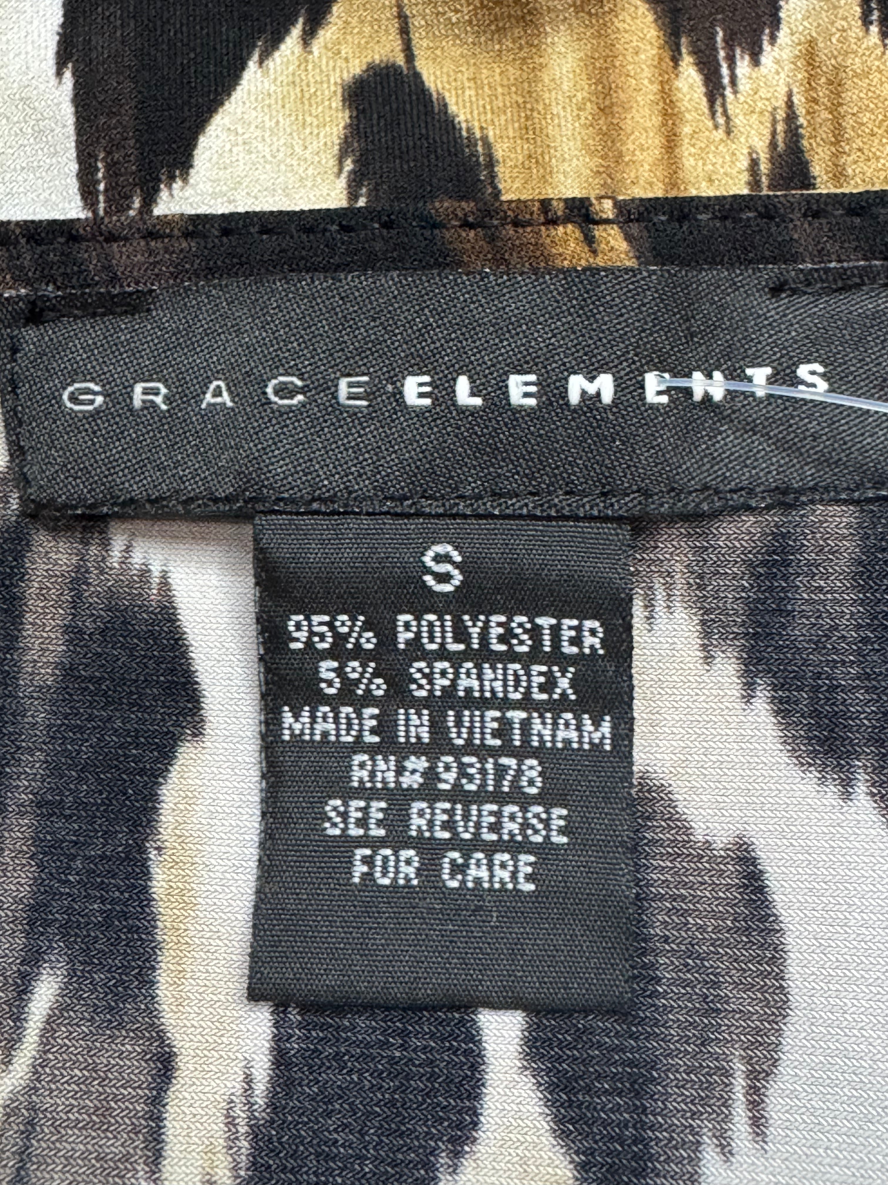Grace Elements Leopard Print Cowl Neck Flutter Sleeve Top - Size S