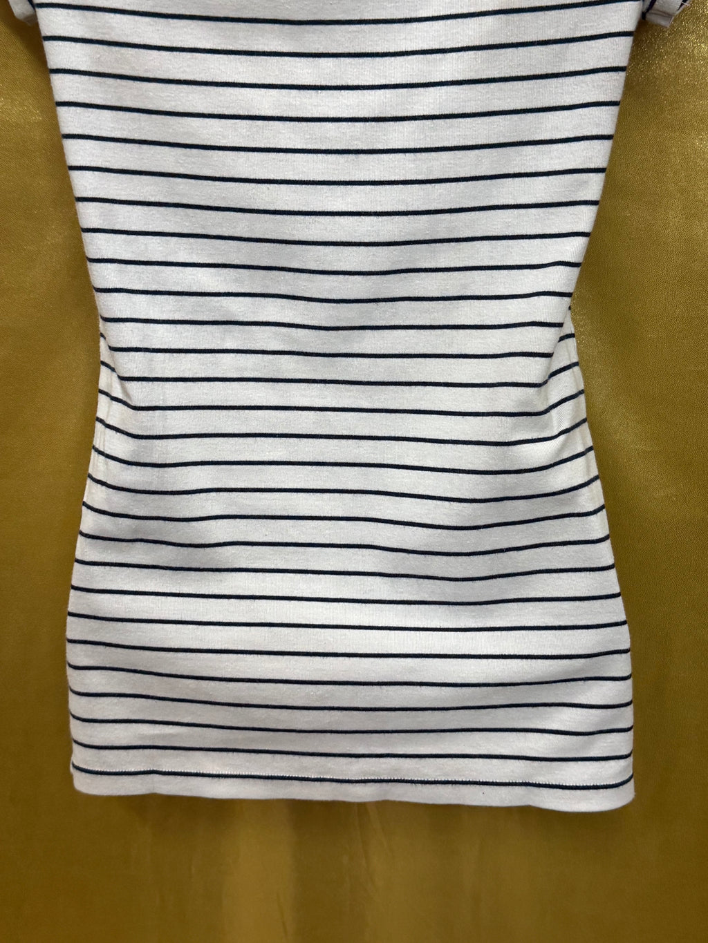 Lauren Ralph Lauren Striped Boatneck Top Small Blue White Cotton Blend