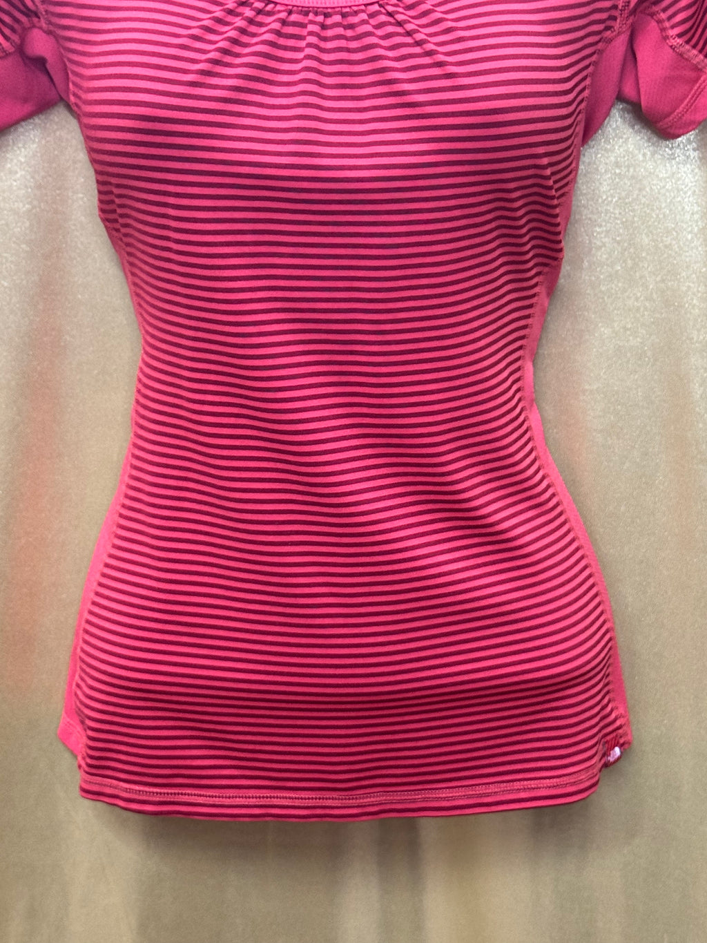 The North Face Pink Striped Athletic Top - Size Small 🏃‍♀️