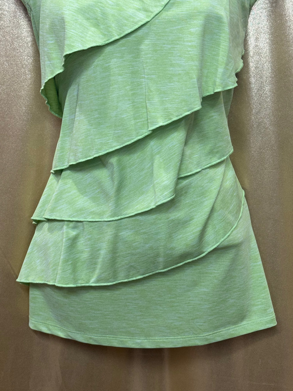 Rafaella Lime Green Tiered Ruffle Top - Size Small