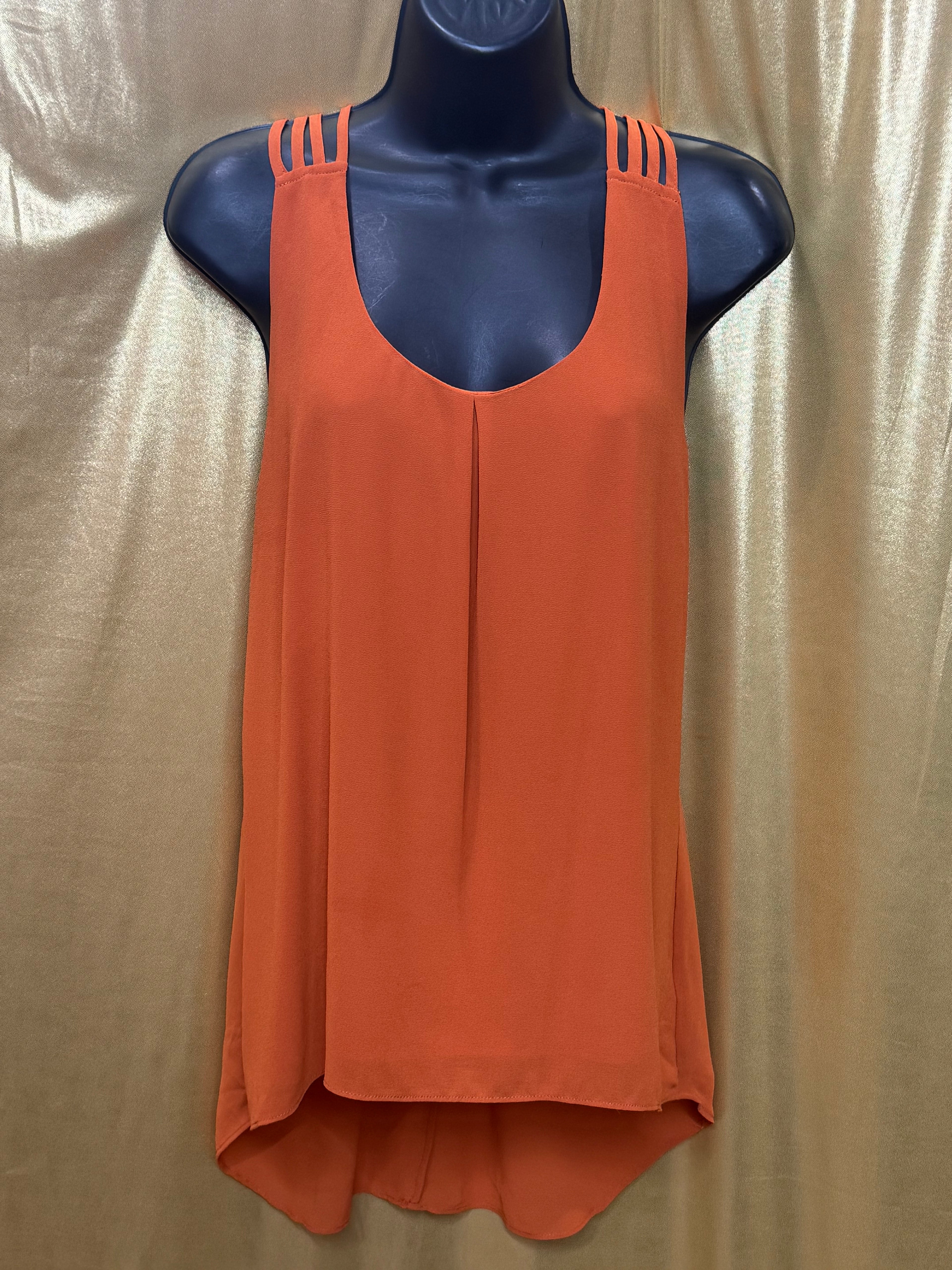 Naked Zebra Orange Racerback Tank Top Blouse Size S