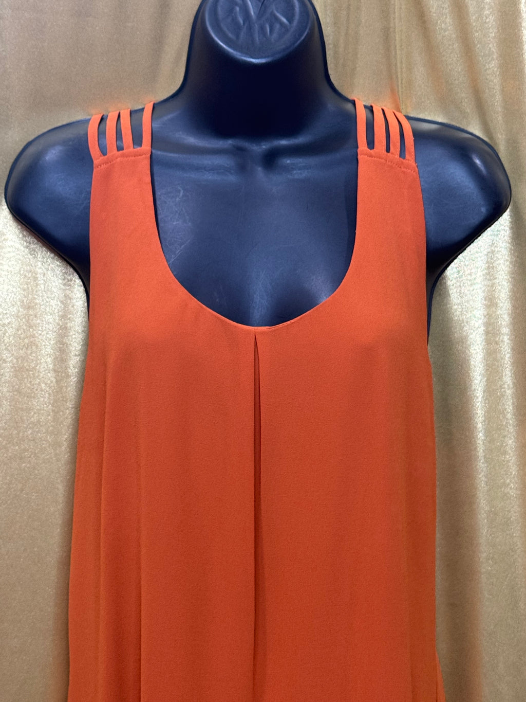 Naked Zebra Orange Racerback Tank Top Blouse Size S