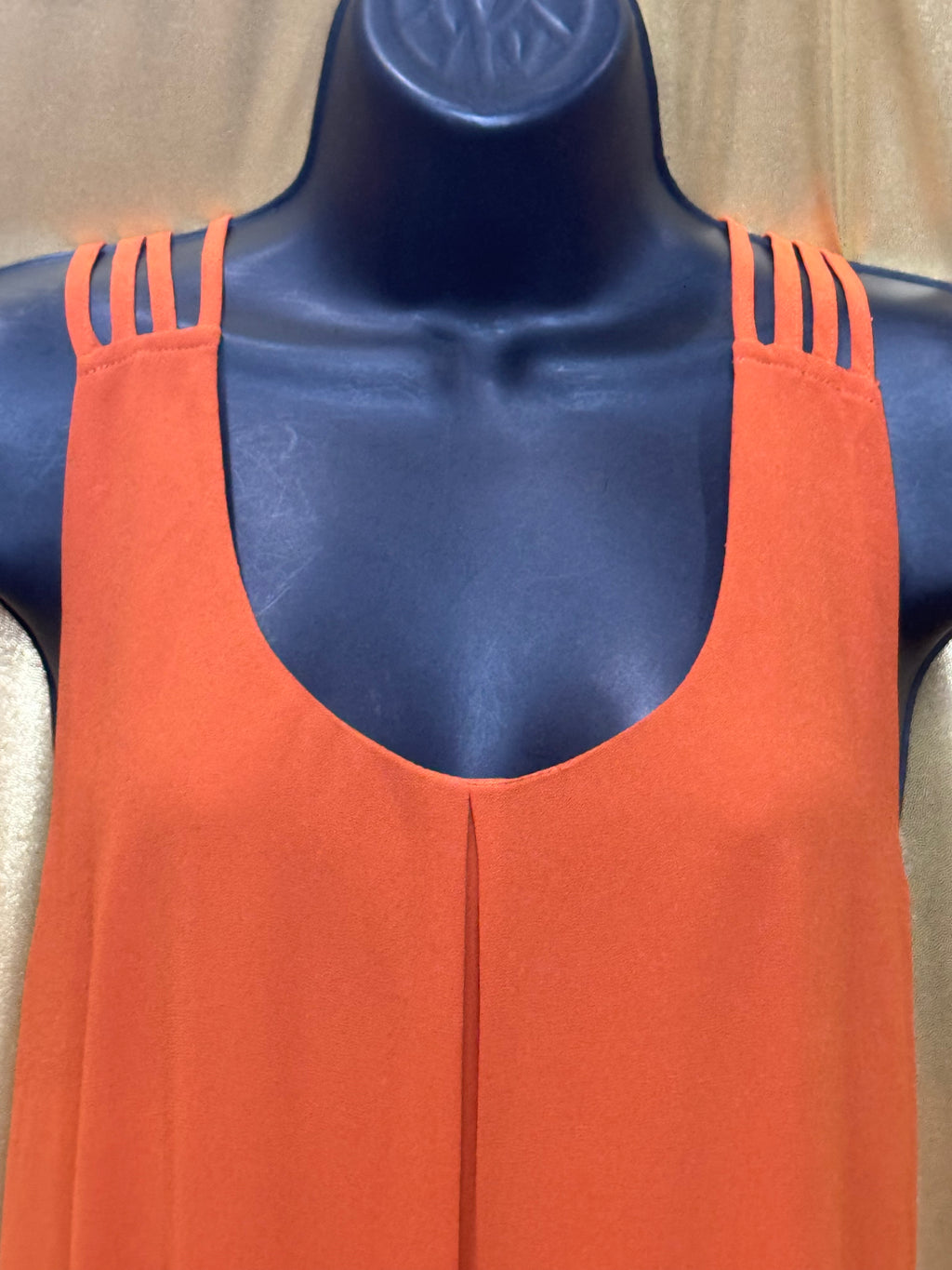 Naked Zebra Orange Racerback Tank Top Blouse Size S