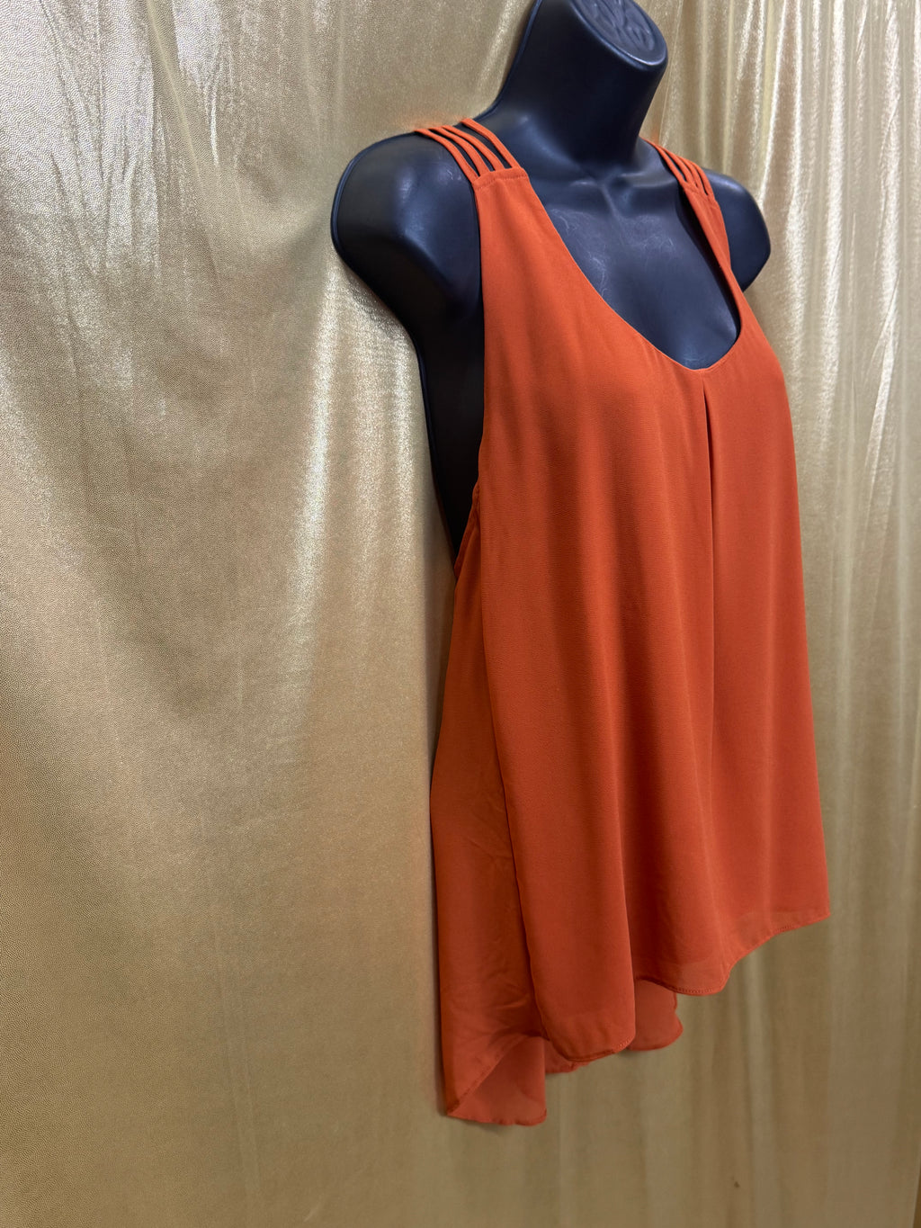Naked Zebra Orange Racerback Tank Top Blouse Size S