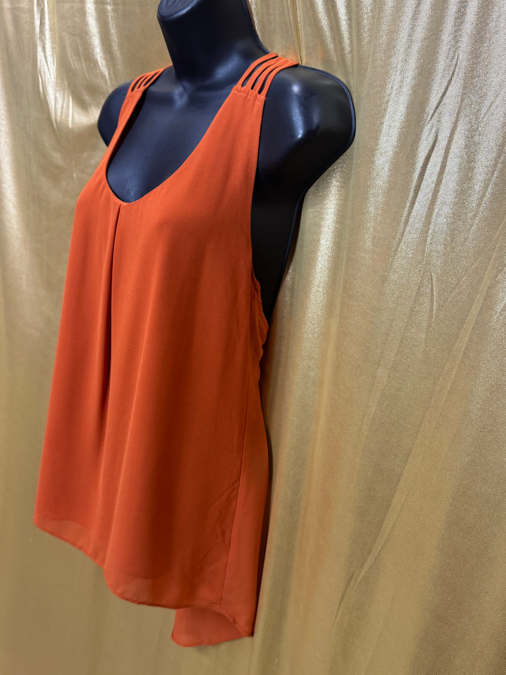 Naked Zebra Orange Racerback Tank Top Blouse Size S