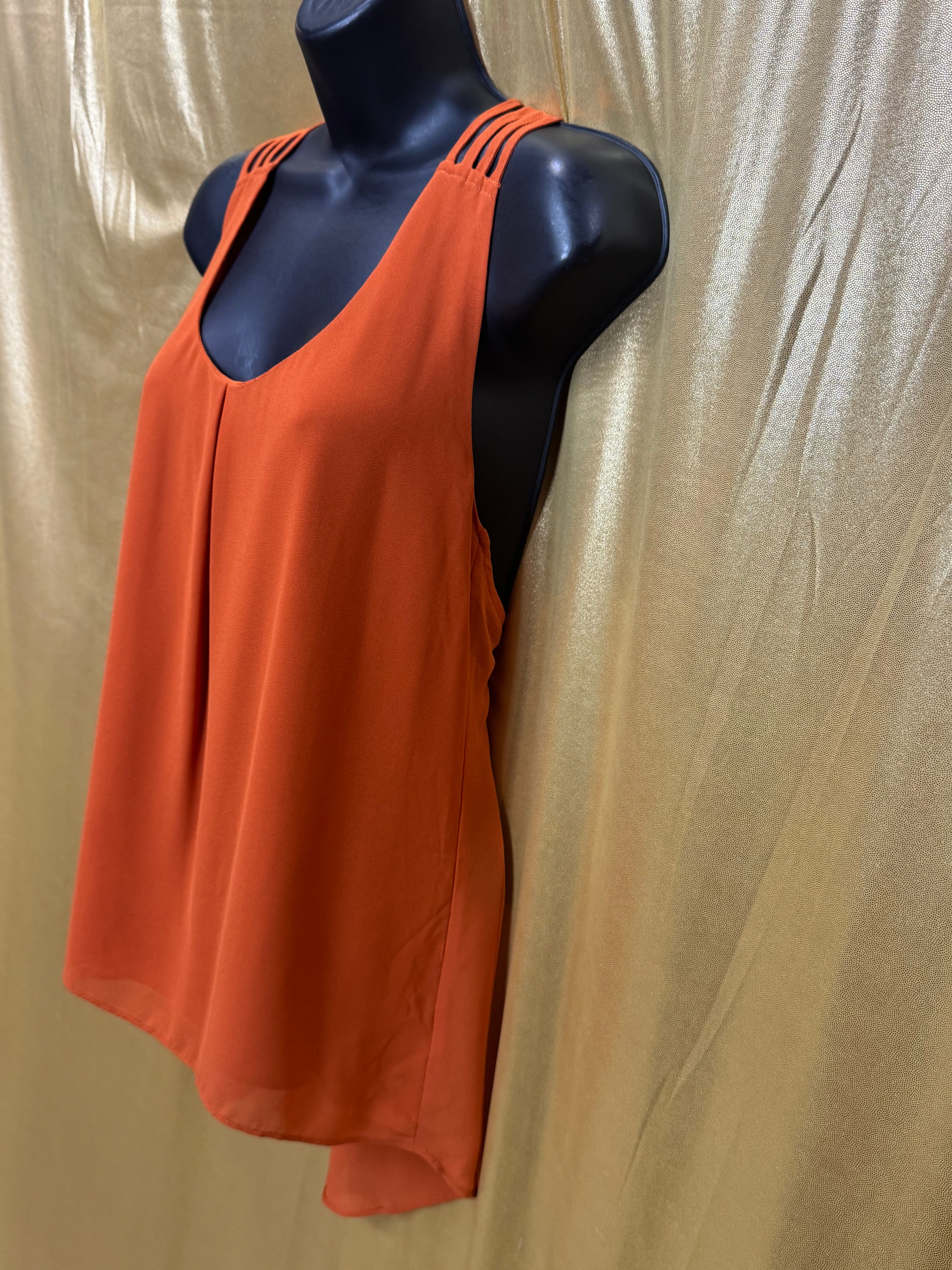 Naked Zebra Orange Racerback Tank Top Blouse Size S