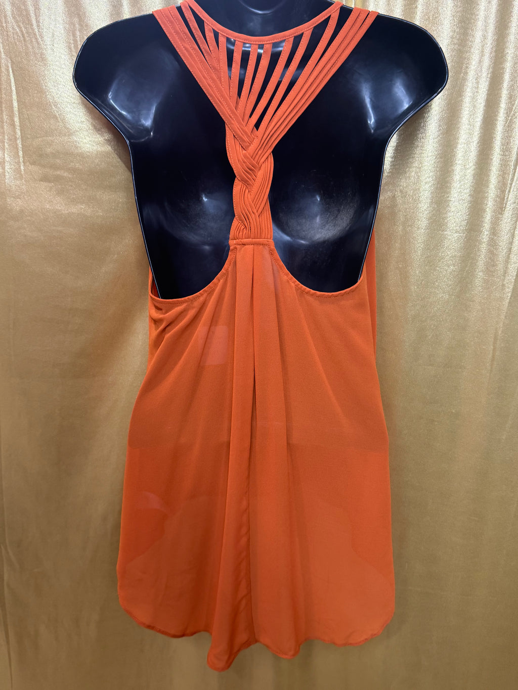 Naked Zebra Orange Racerback Tank Top Blouse Size S