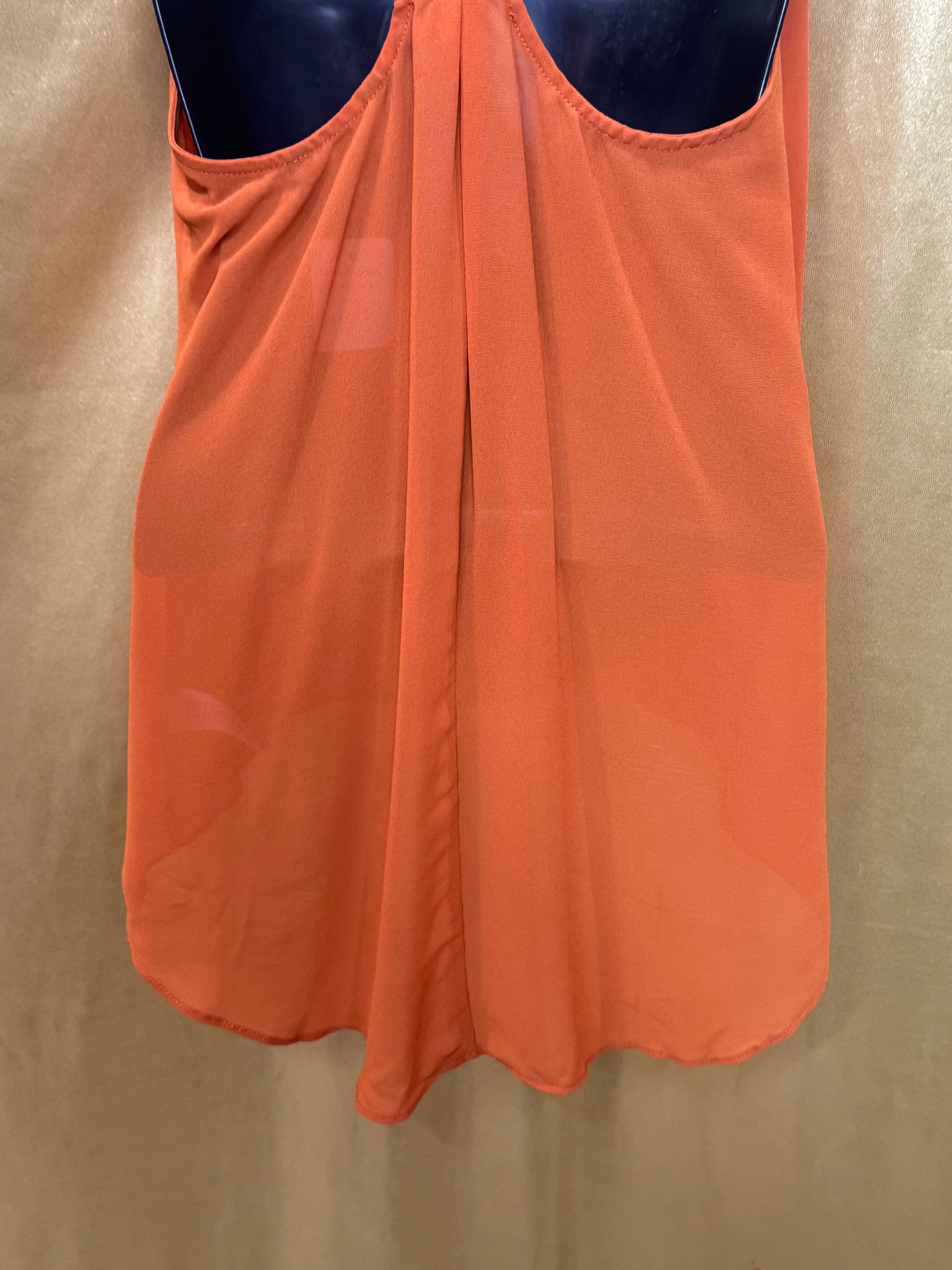 Naked Zebra Orange Racerback Tank Top Blouse Size S