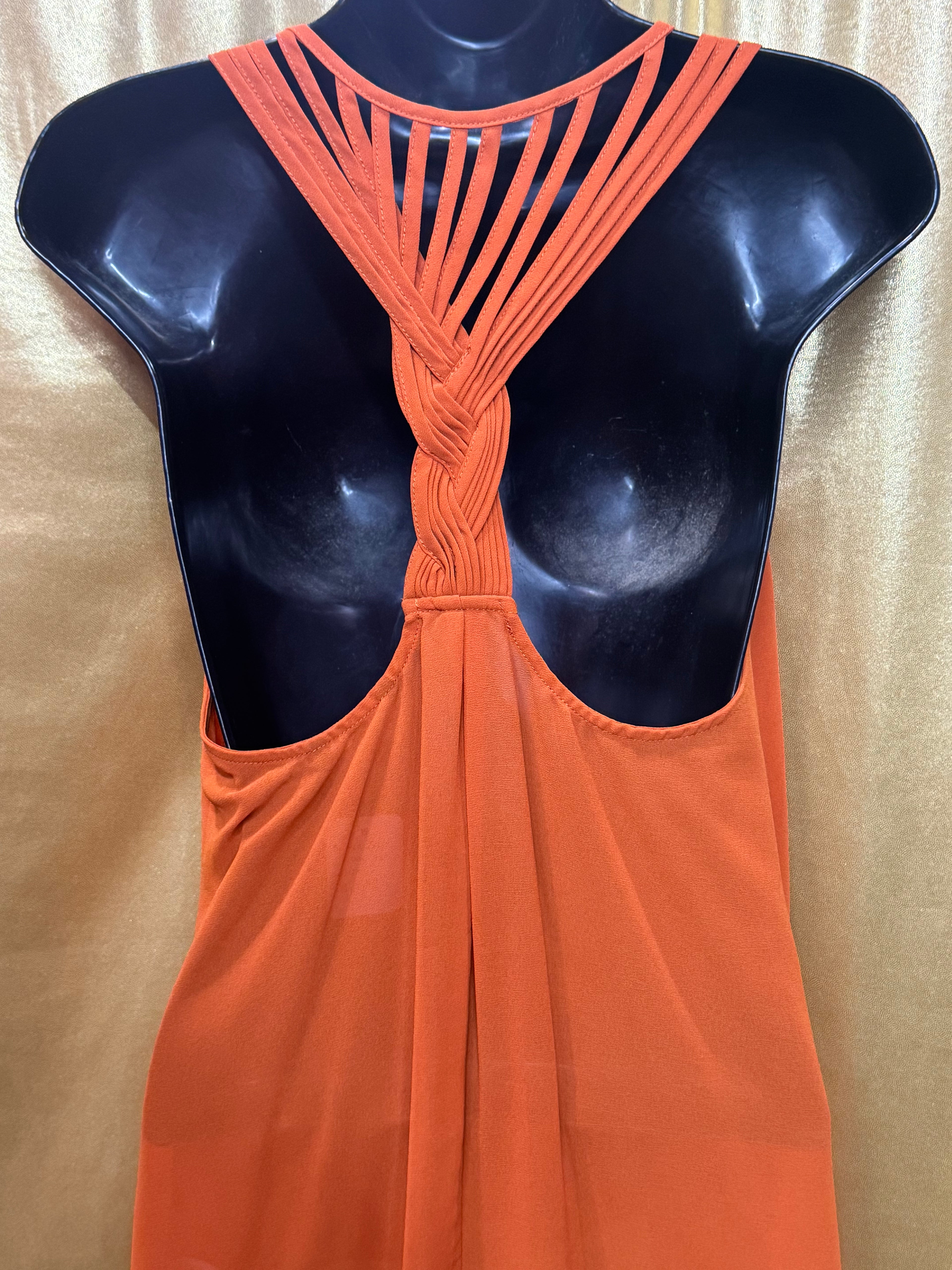 Naked Zebra Orange Racerback Tank Top Blouse Size S