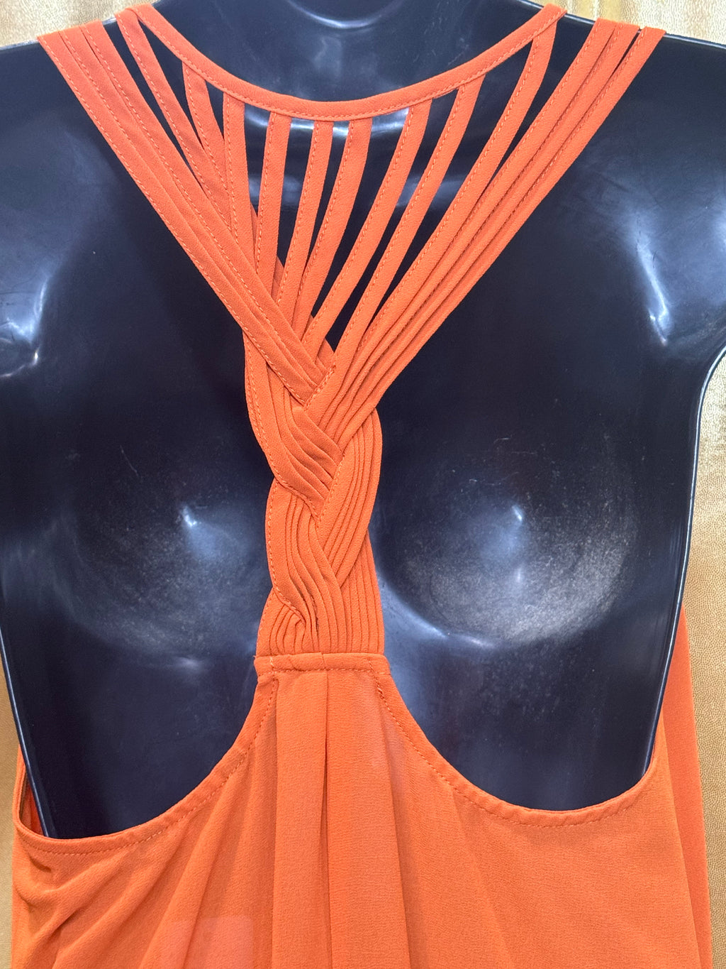 Naked Zebra Orange Racerback Tank Top Blouse Size S