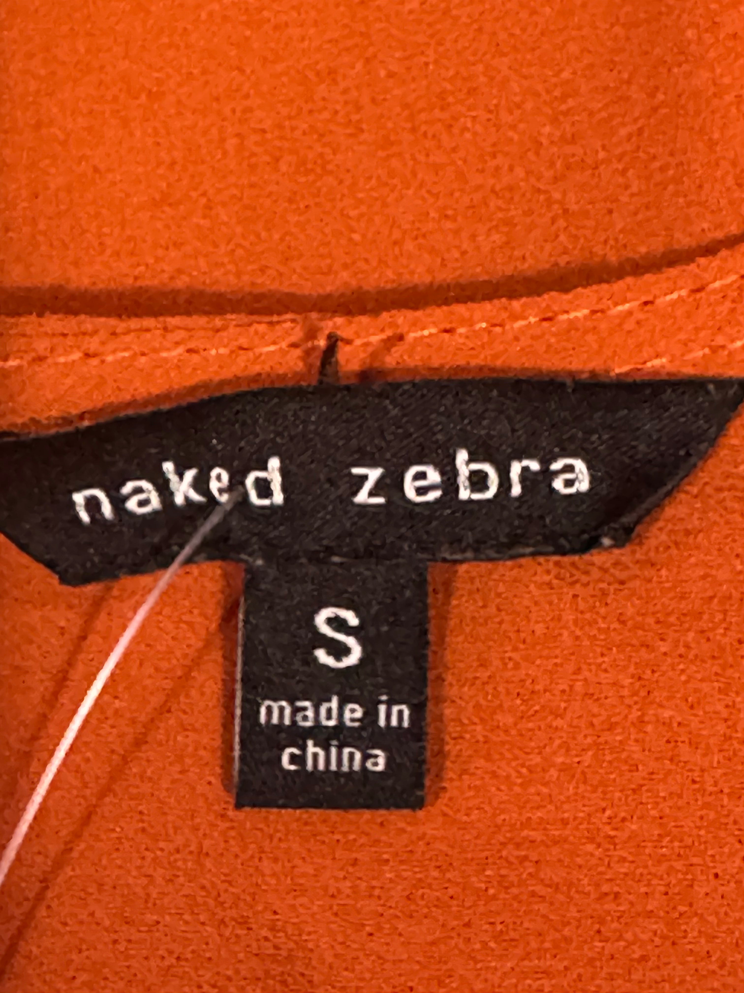 Naked Zebra Orange Racerback Tank Top Blouse Size S